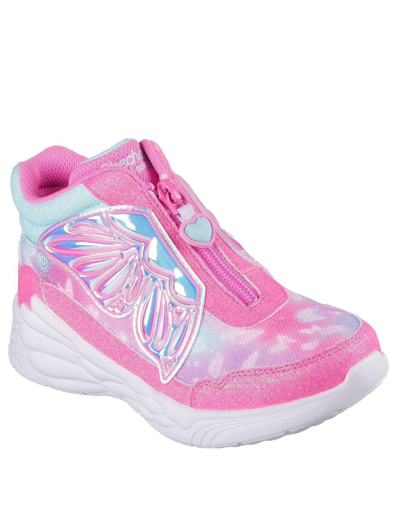 skechers-lighted-upper-butterfly-wings-boot-w-zipper-butterfly-sparkle-mesh-printstillFront