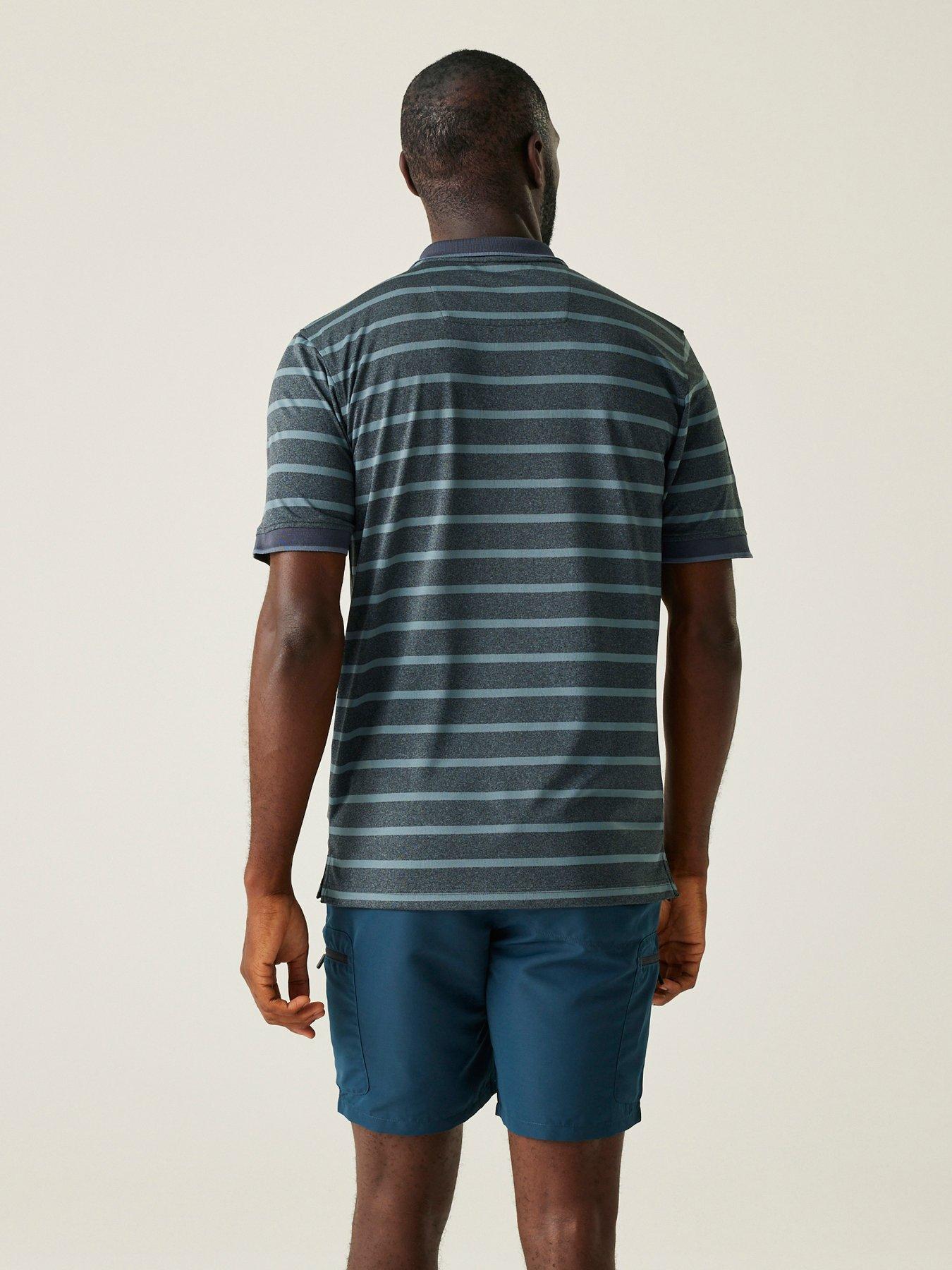 Image 2 of 6 of Regatta Mens Kildra Striped Polo Shirt- Grey