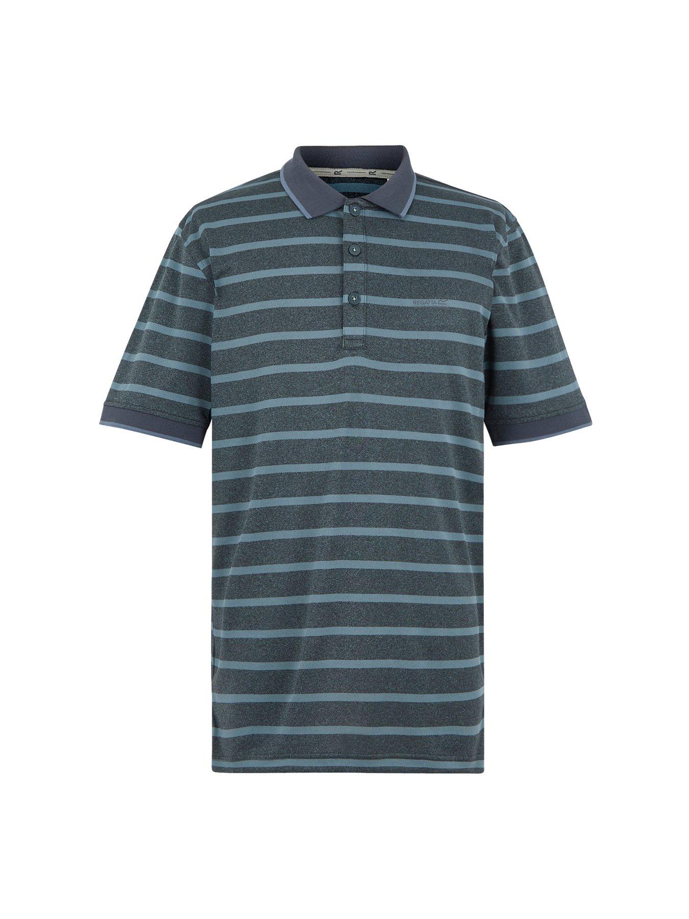 Image 5 of 6 of Regatta Mens Kildra Striped Polo Shirt- Grey