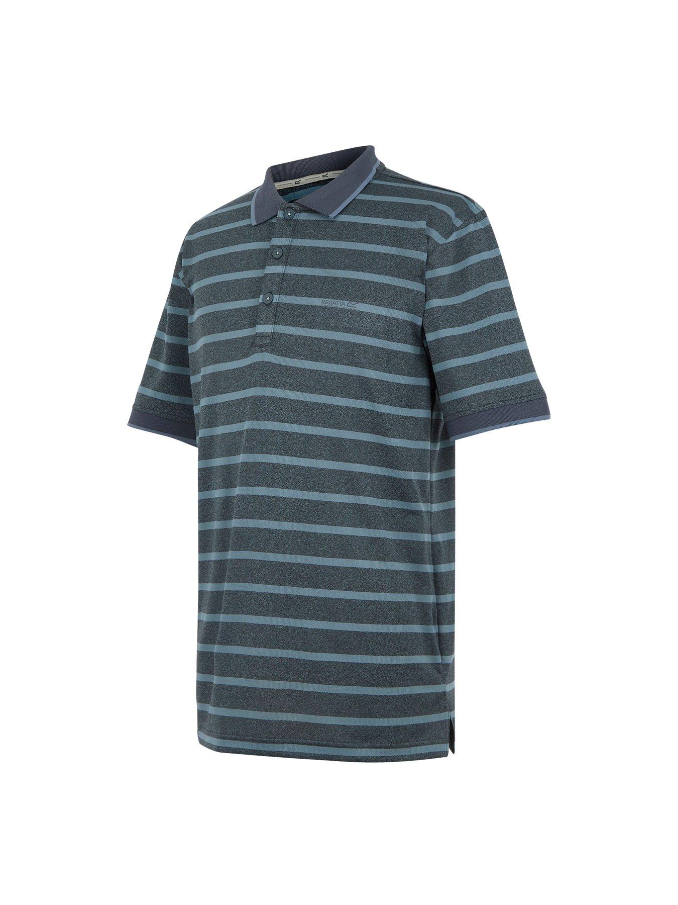 Image 6 of 6 of Regatta Mens Kildra Striped Polo Shirt- Grey
