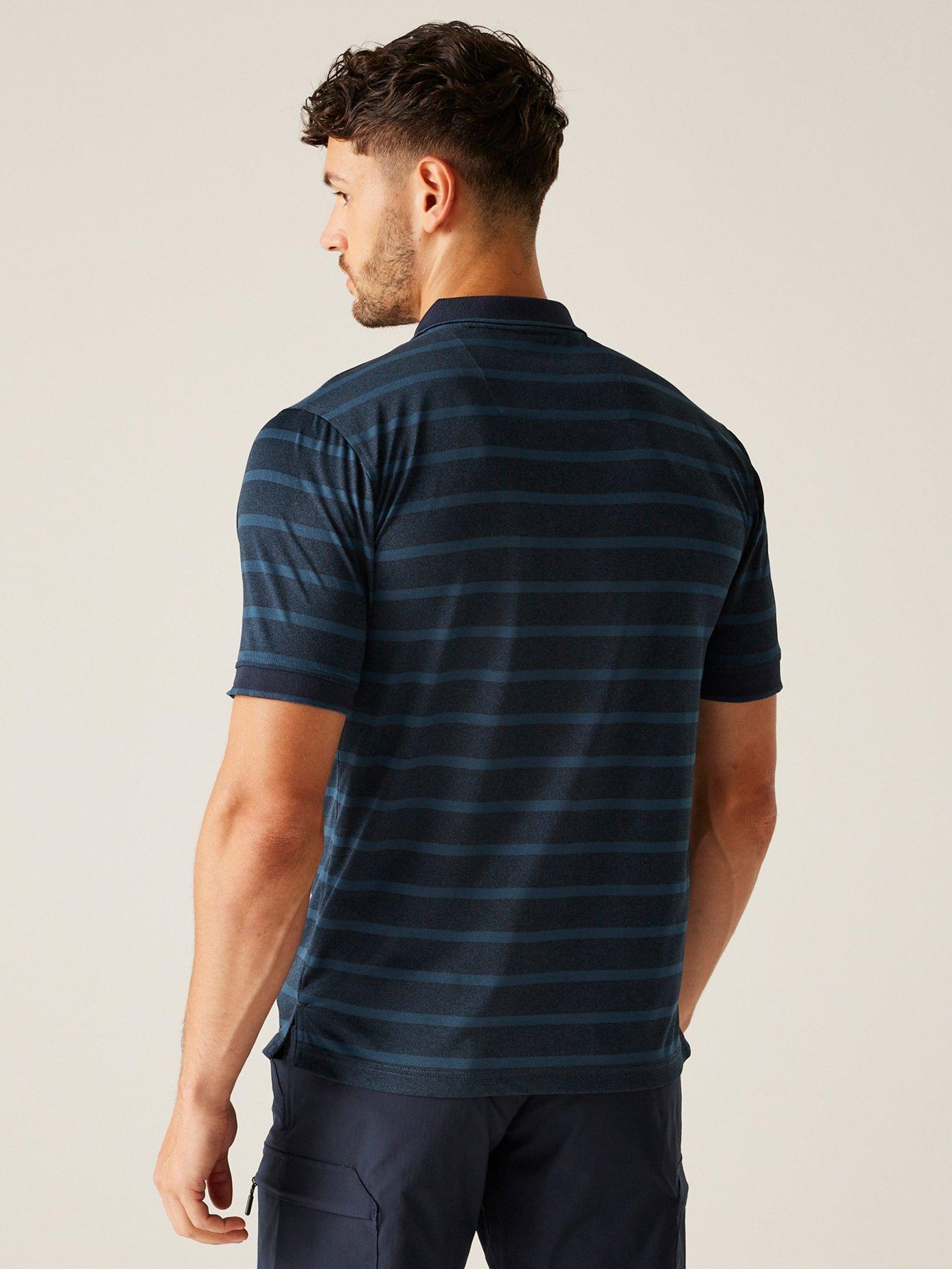 Image 2 of 6 of Regatta Men's Kildra Striped Polo Shirt- Navy