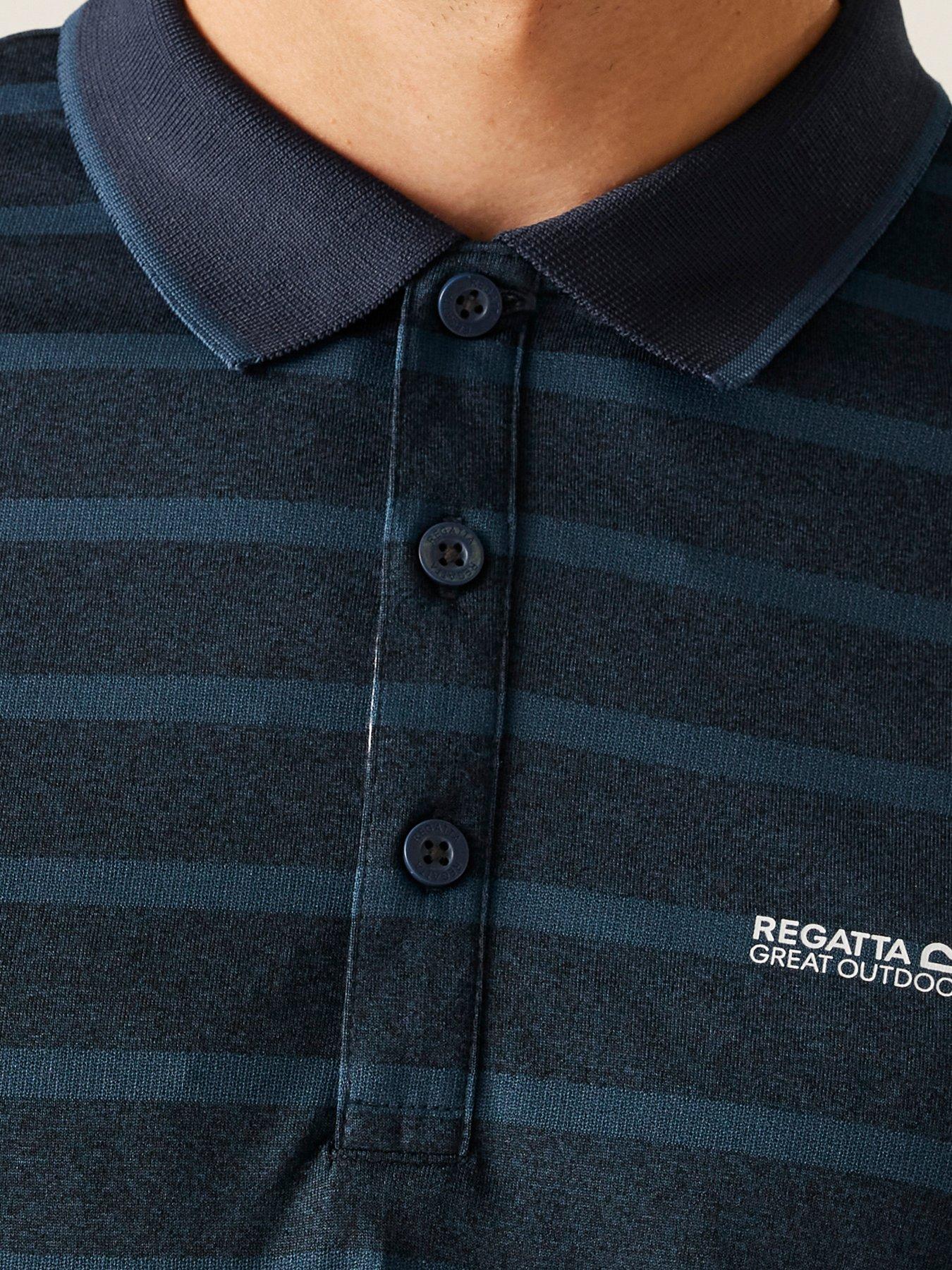 Image 4 of 6 of Regatta Men's Kildra Striped Polo Shirt- Navy