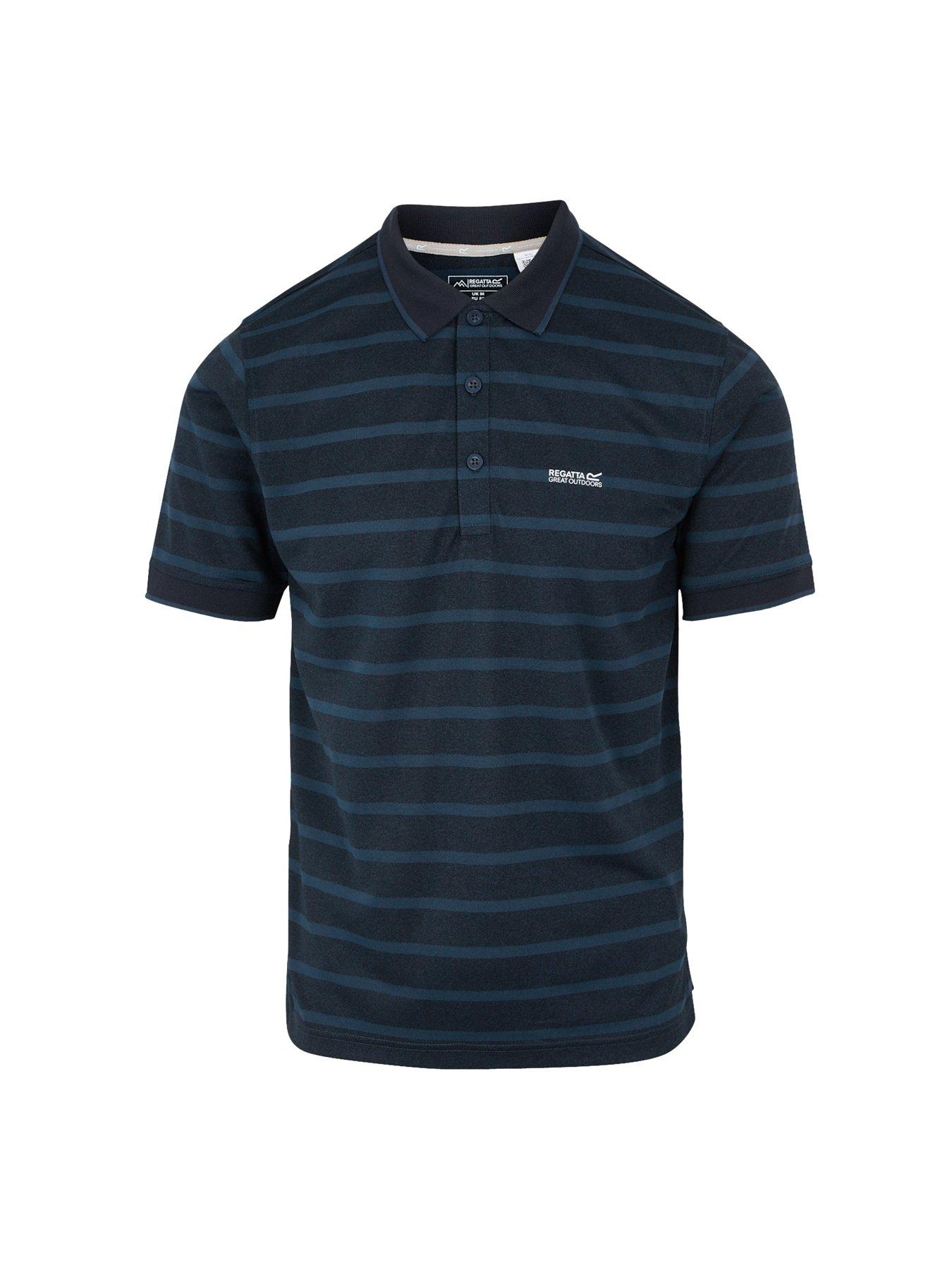 Image 5 of 6 of Regatta Men's Kildra Striped Polo Shirt- Navy