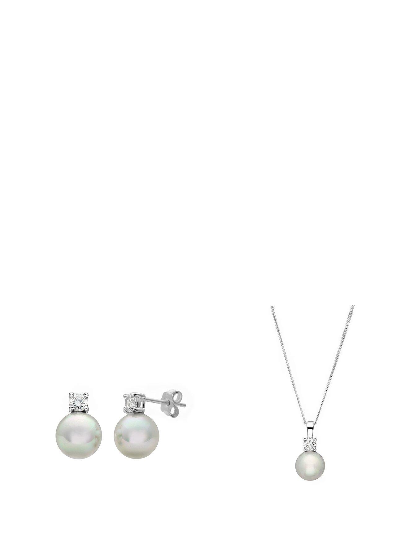 the-love-silver-collection-christmas-bauble-gift-sterling-silver-pearl-cubic-zirconia-pendant-and-earring-set