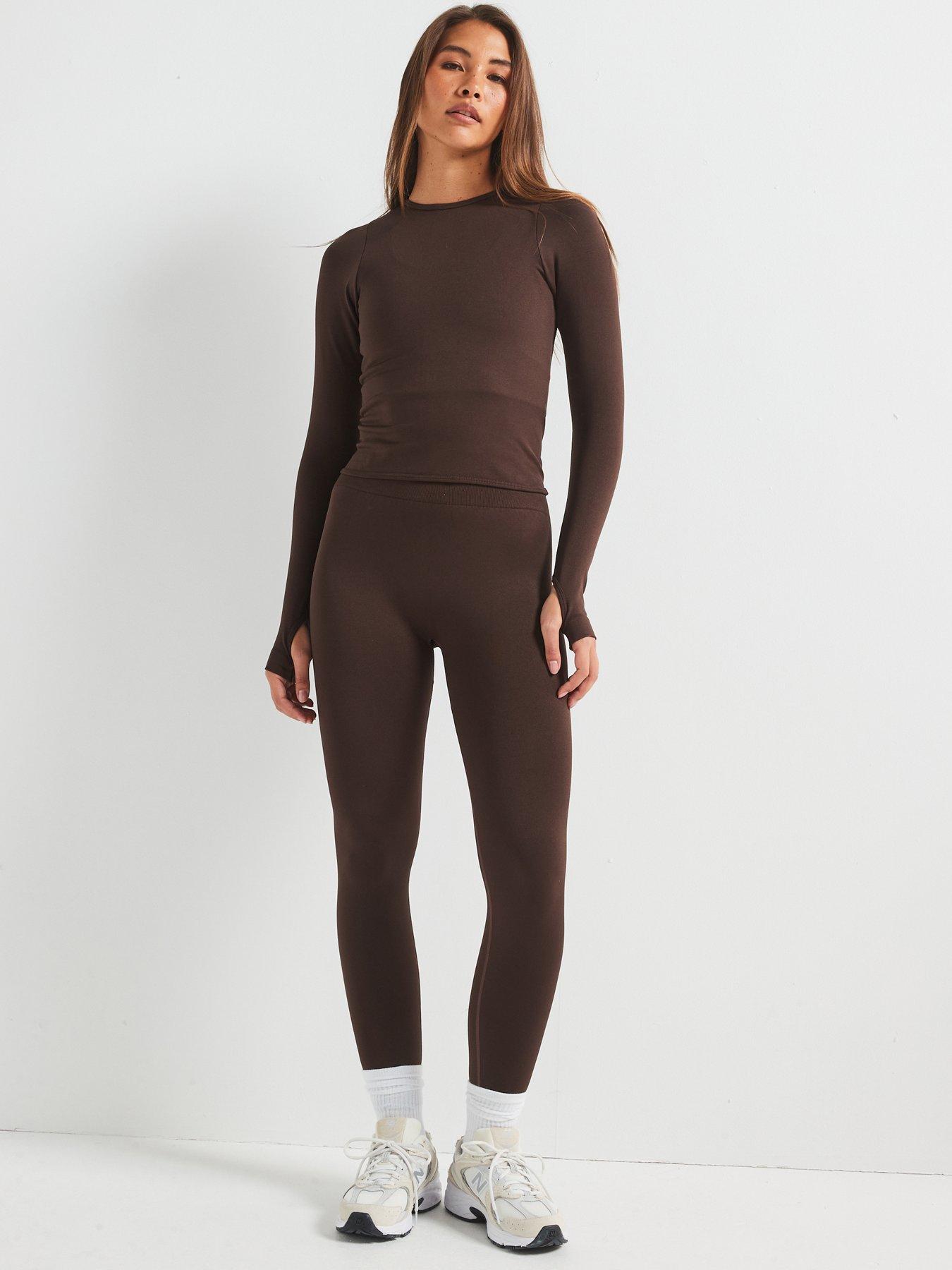 Image 3 of 6 of Peach Fit Women's Maci Seamless Top - Brown