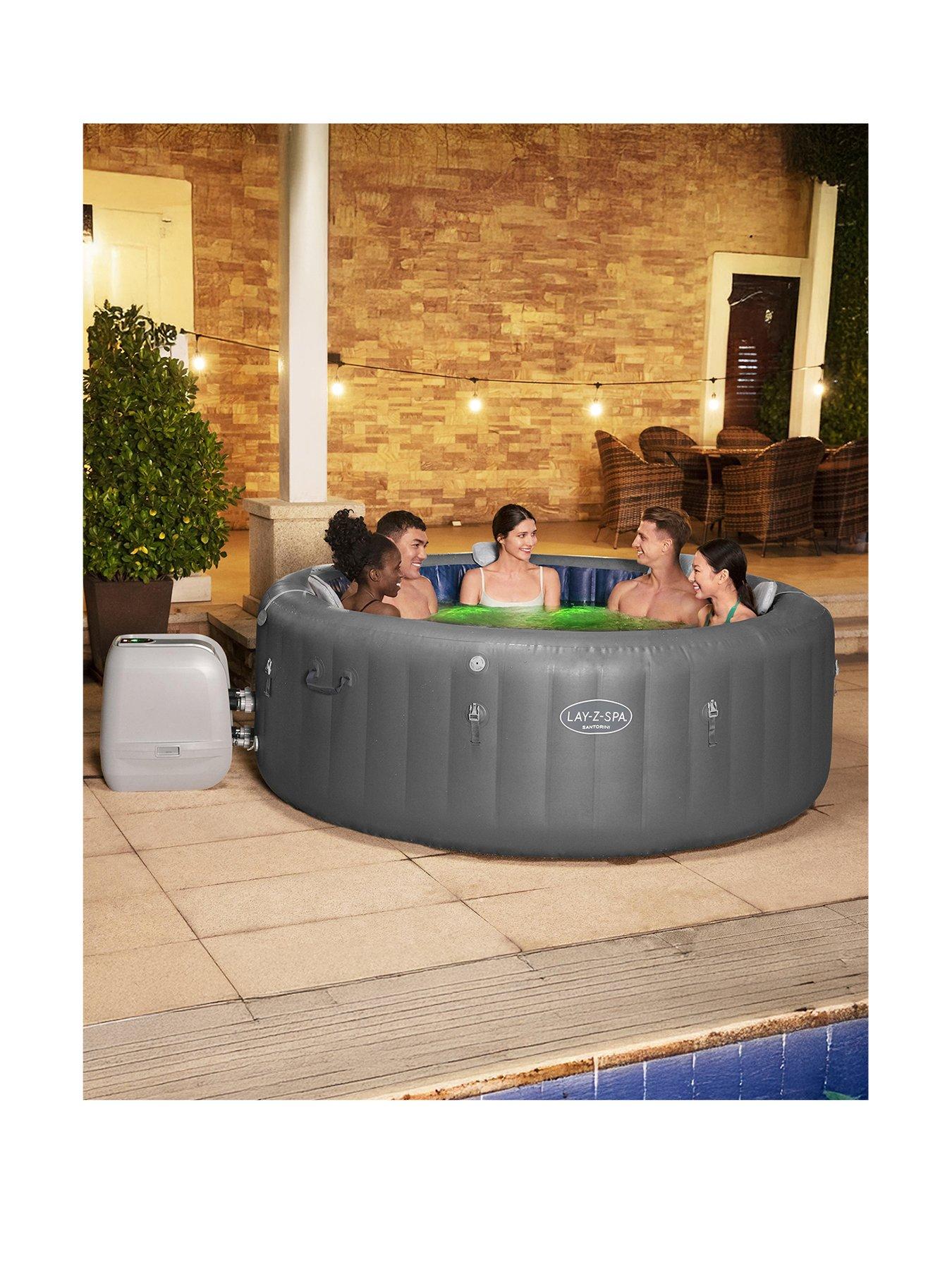 Image 1 of 7 of Lay-Z-Spa Santorini MaxHold EnergySense Smart Luxe HydroJet Pro 7 Grey Round (5-7 adults)