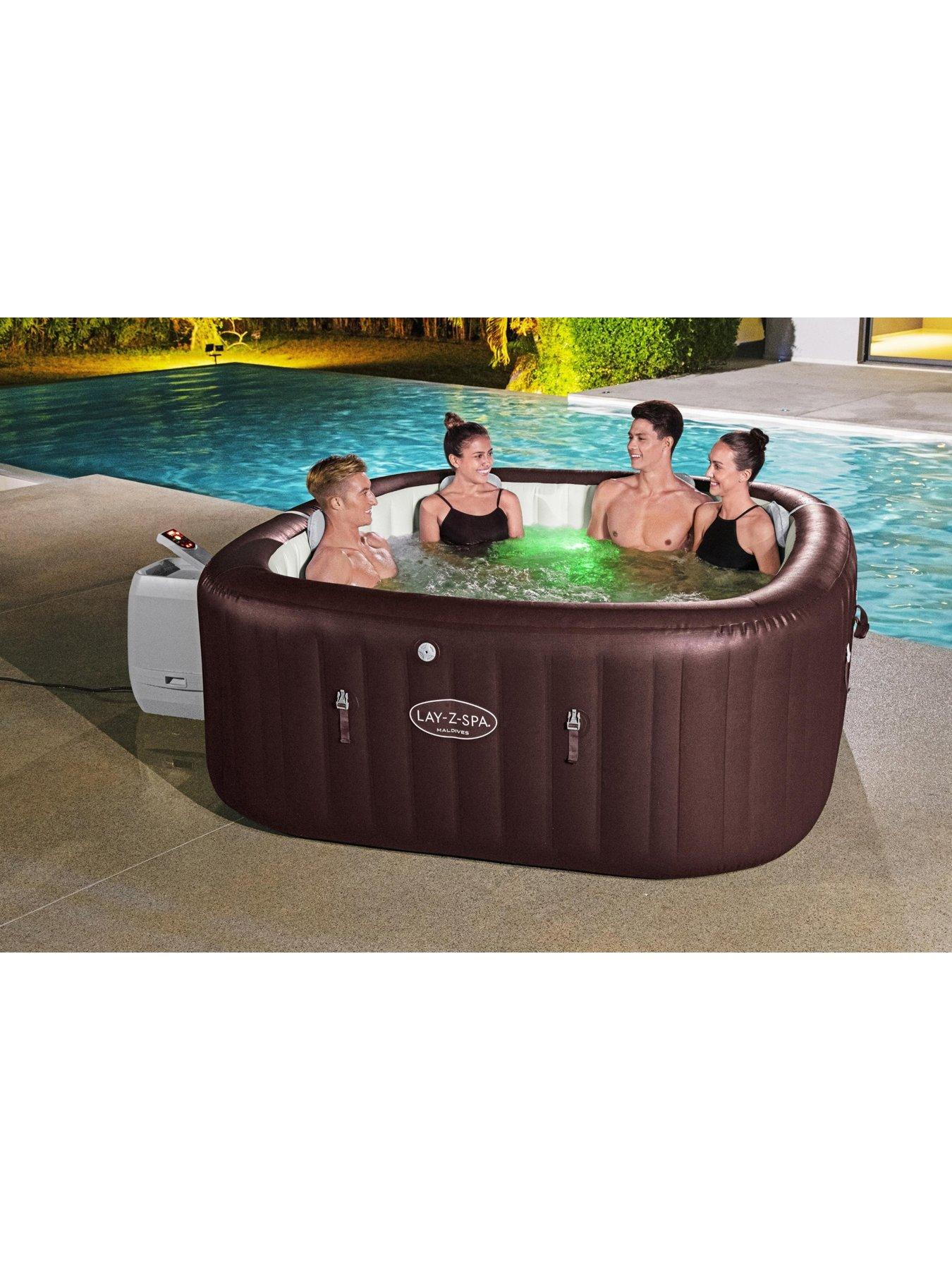 Image 5 of 7 of Lay-Z-Spa Maldives MaxHold EnergySense Smart Luxe HydroJet Pro 7 Burgundy Square (5-7 Adults)