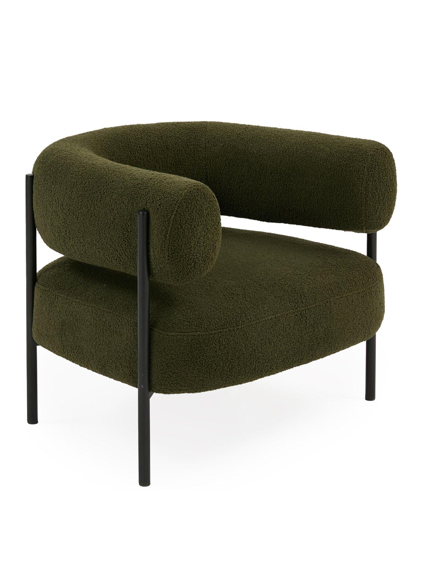 Image 3 of 5 of The Very Collection Icon Boucle Fabric&nbsp;Accent Chair - Moss Green