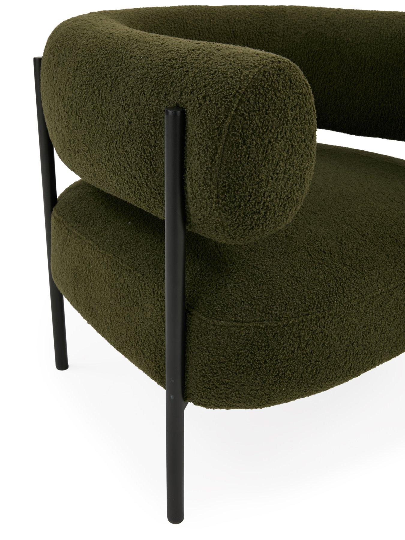 Image 4 of 5 of The Very Collection Icon Boucle Fabric&nbsp;Accent Chair - Moss Green