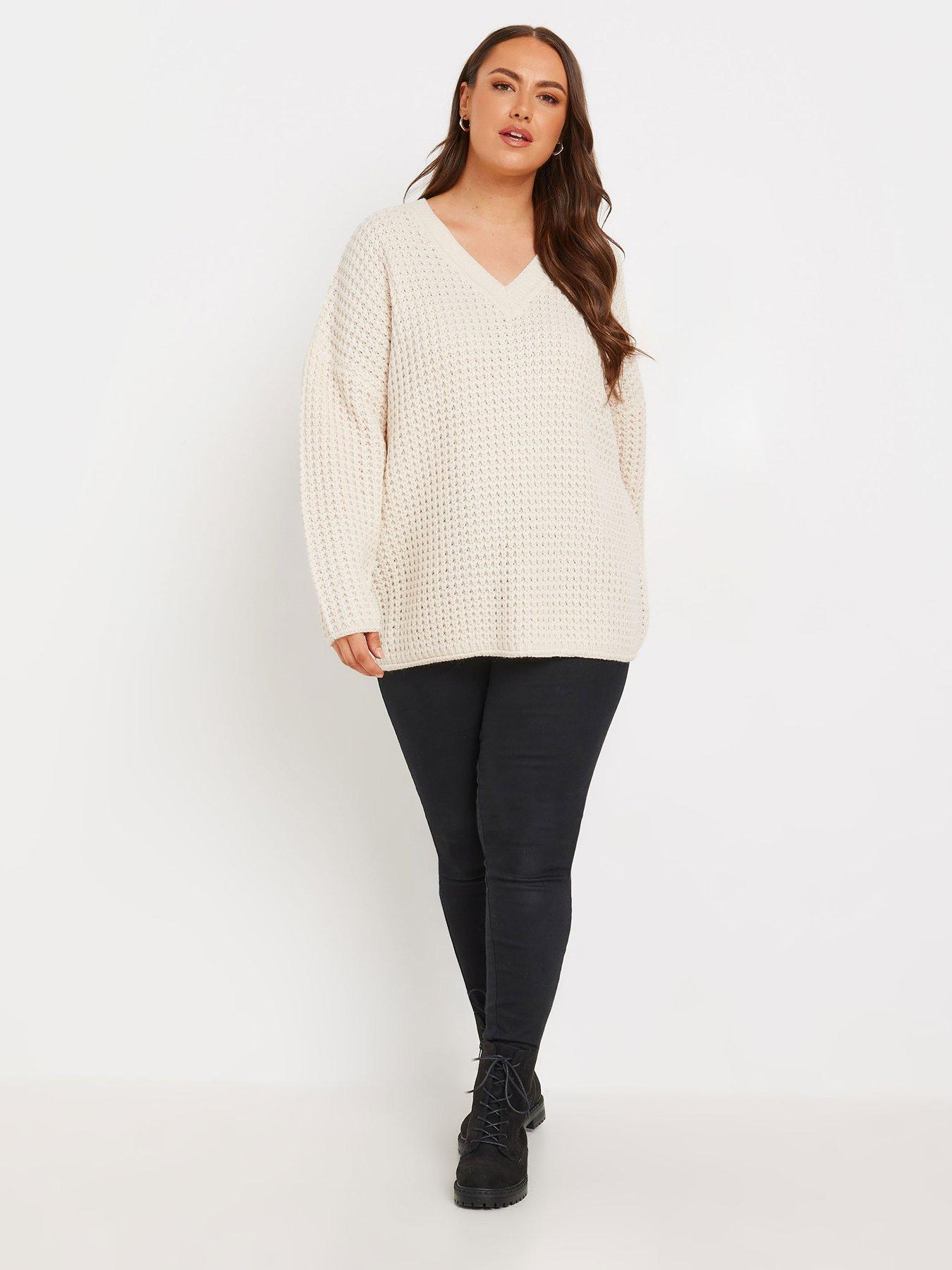 yours-curve-waffle-v-neck-jumperback