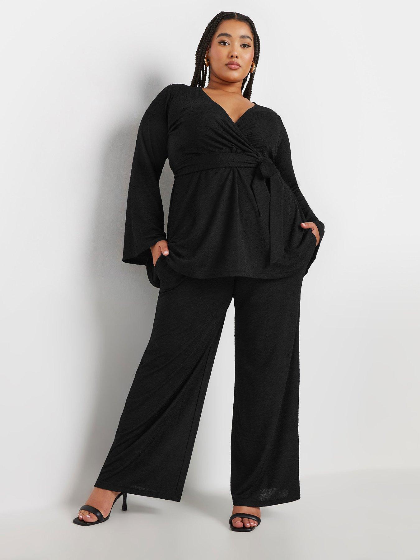 yours-curve-wrap-flare-sleeve-top-blackback