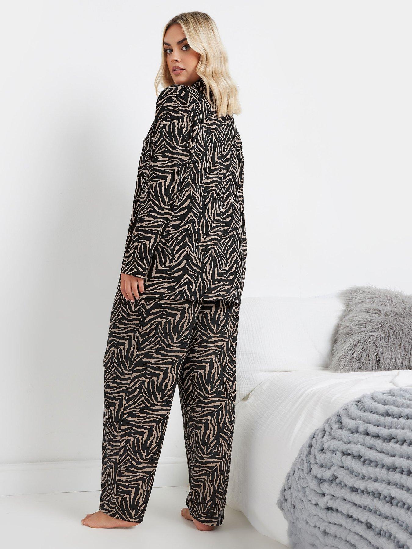 yours-curve-soft-touch-zebra-pyjama-set-naturalstillFront