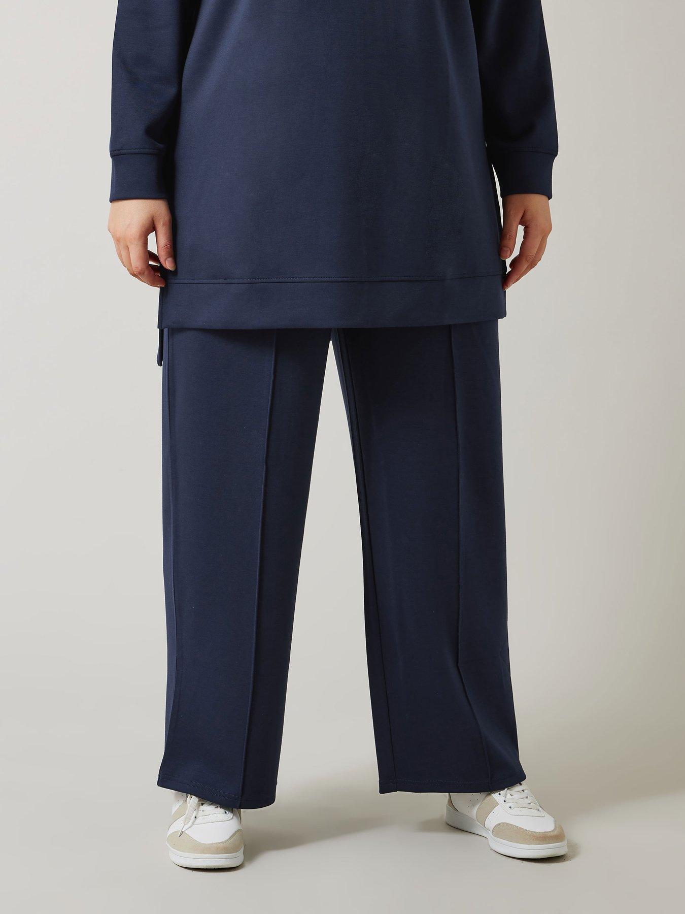 Image 1 of 4 of Evans Wide Leg Jogger - Blue