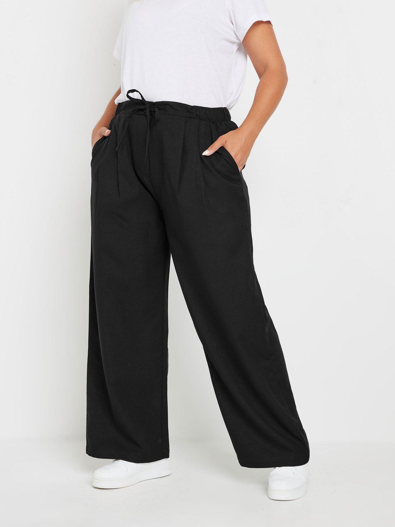 yours-curve-woven-wide-leg-trouser-black