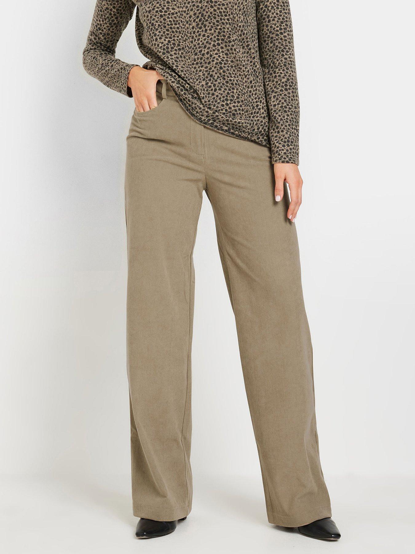 Long Tall Sally Cord Wide Leg Jean 34" - Natural