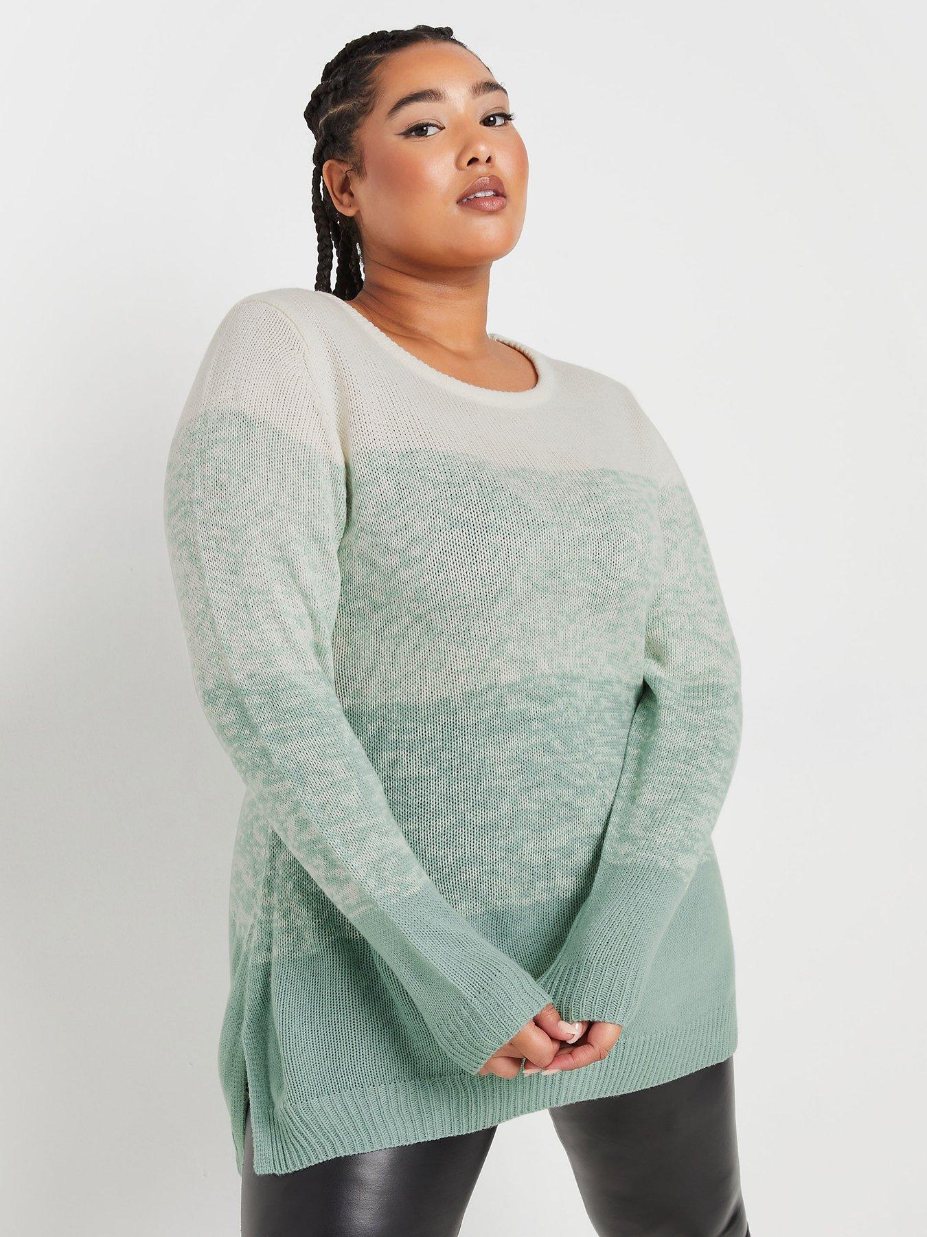 yours-curve-colourblock-4-panel-jumper-green