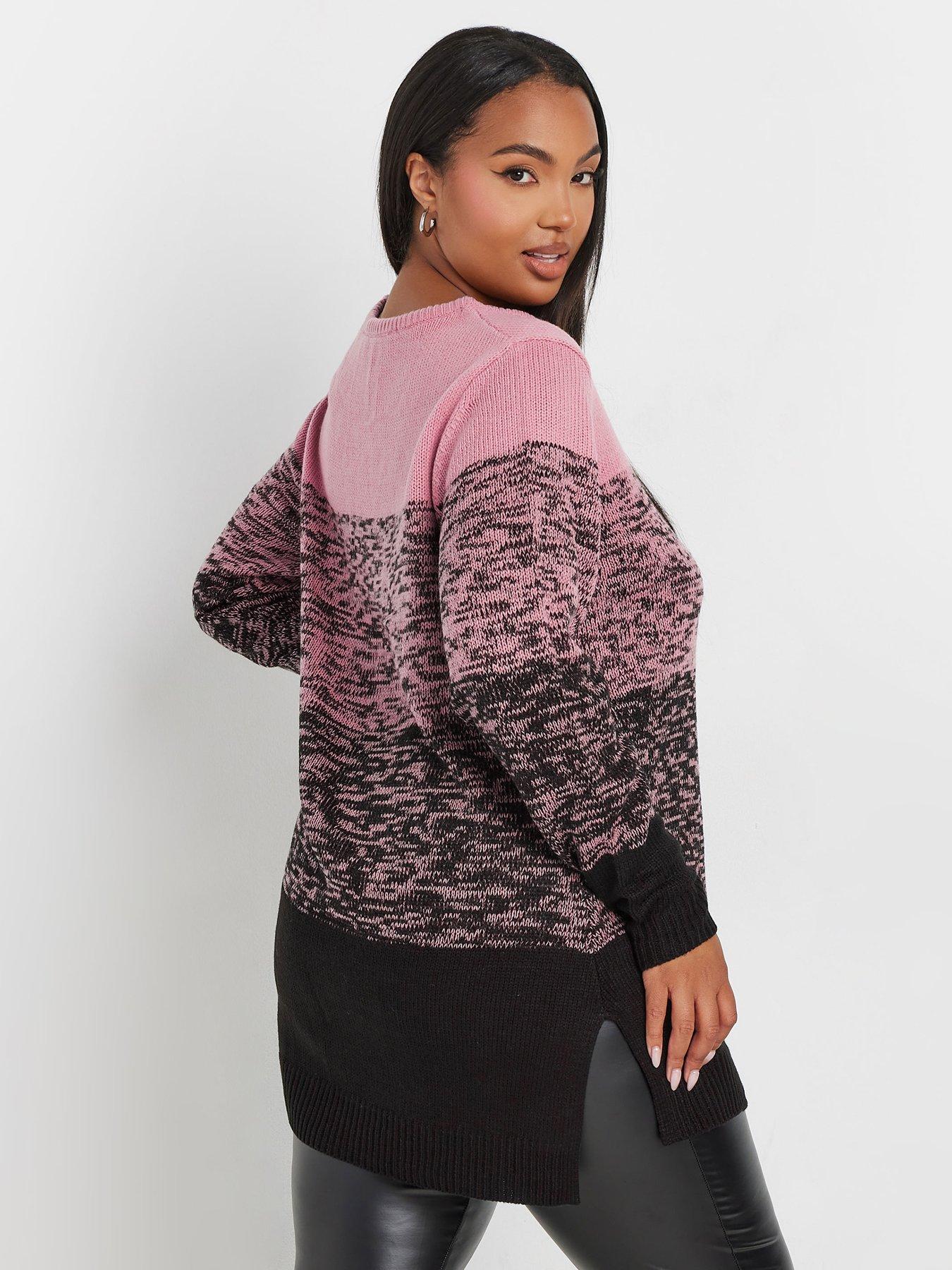 yours-curve-colourblock-4-panel-jumper-pinkstillFront