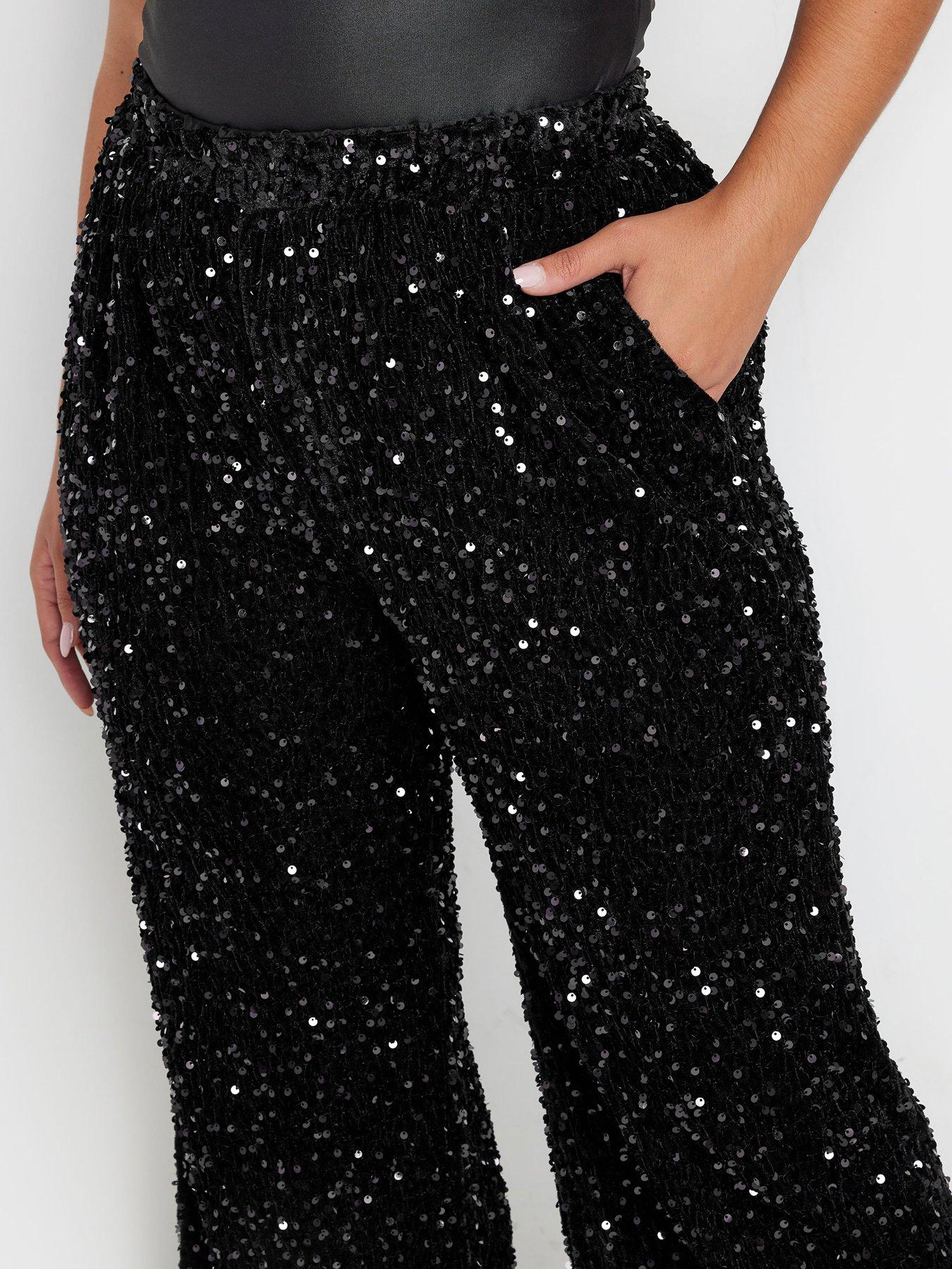 yours-curve-sequin-wide-leg-trouser-blackoutfit