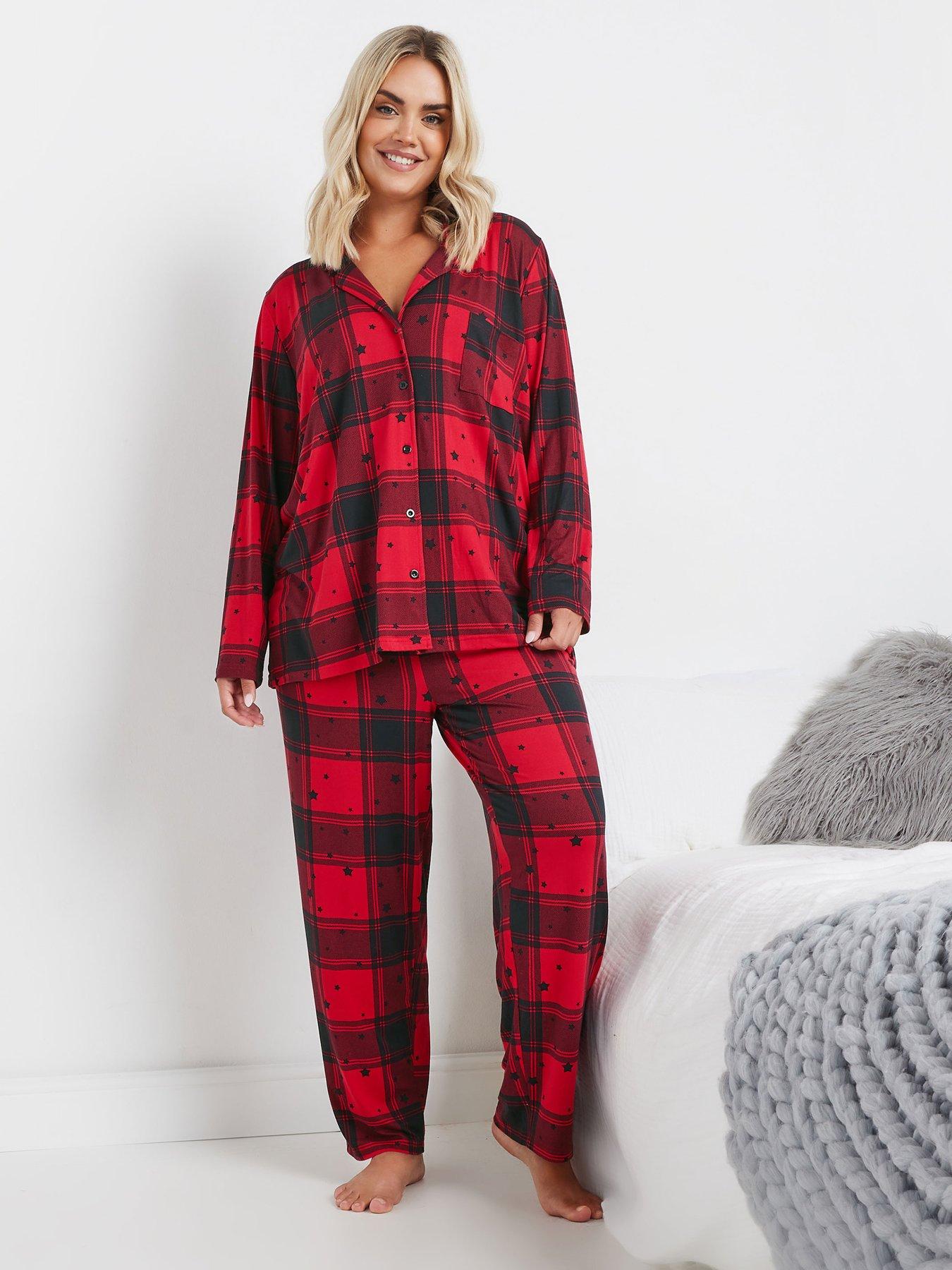 yours-curve-soft-touch-star-check-pj-set