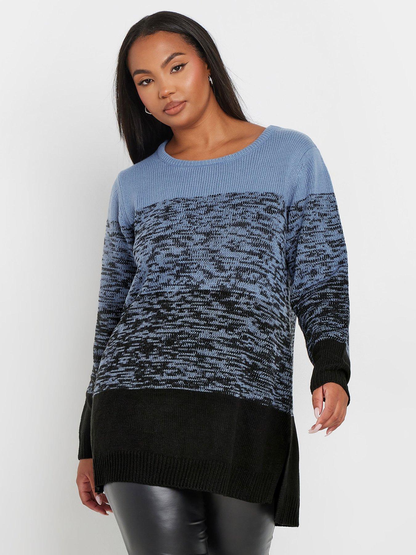 Image 1 of 4 of Yours Curve Colourblock 4 Panel Jumper - Blue