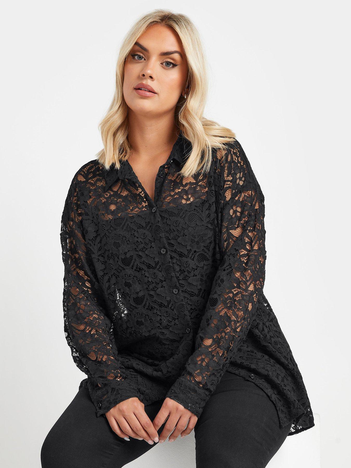 yours-curve-lace-shirt-blackfront