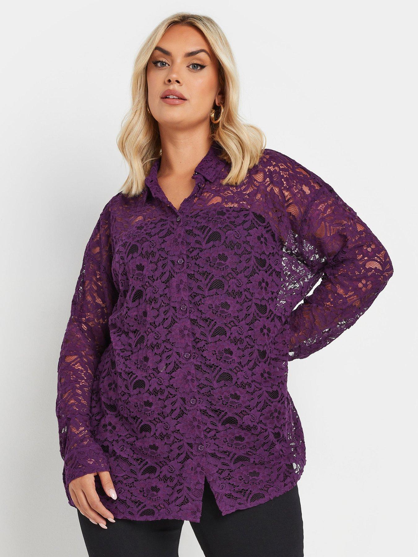 yours-curve-lace-shirt-purple