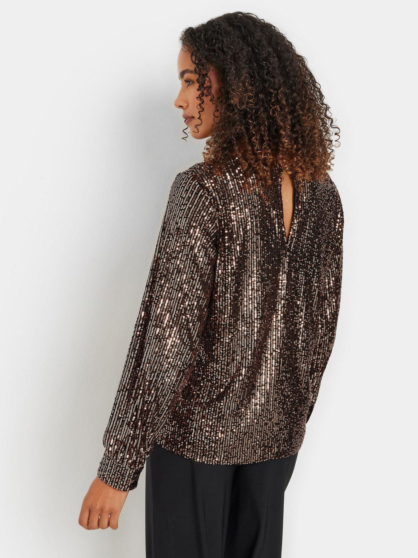 pixiegirl-v-neck-long-sleeve-sequin-topstillFront