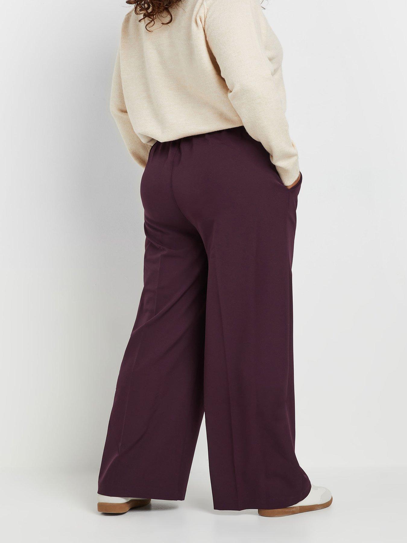 yours-curve-pull-on-wide-leg-trouser-redstillFront