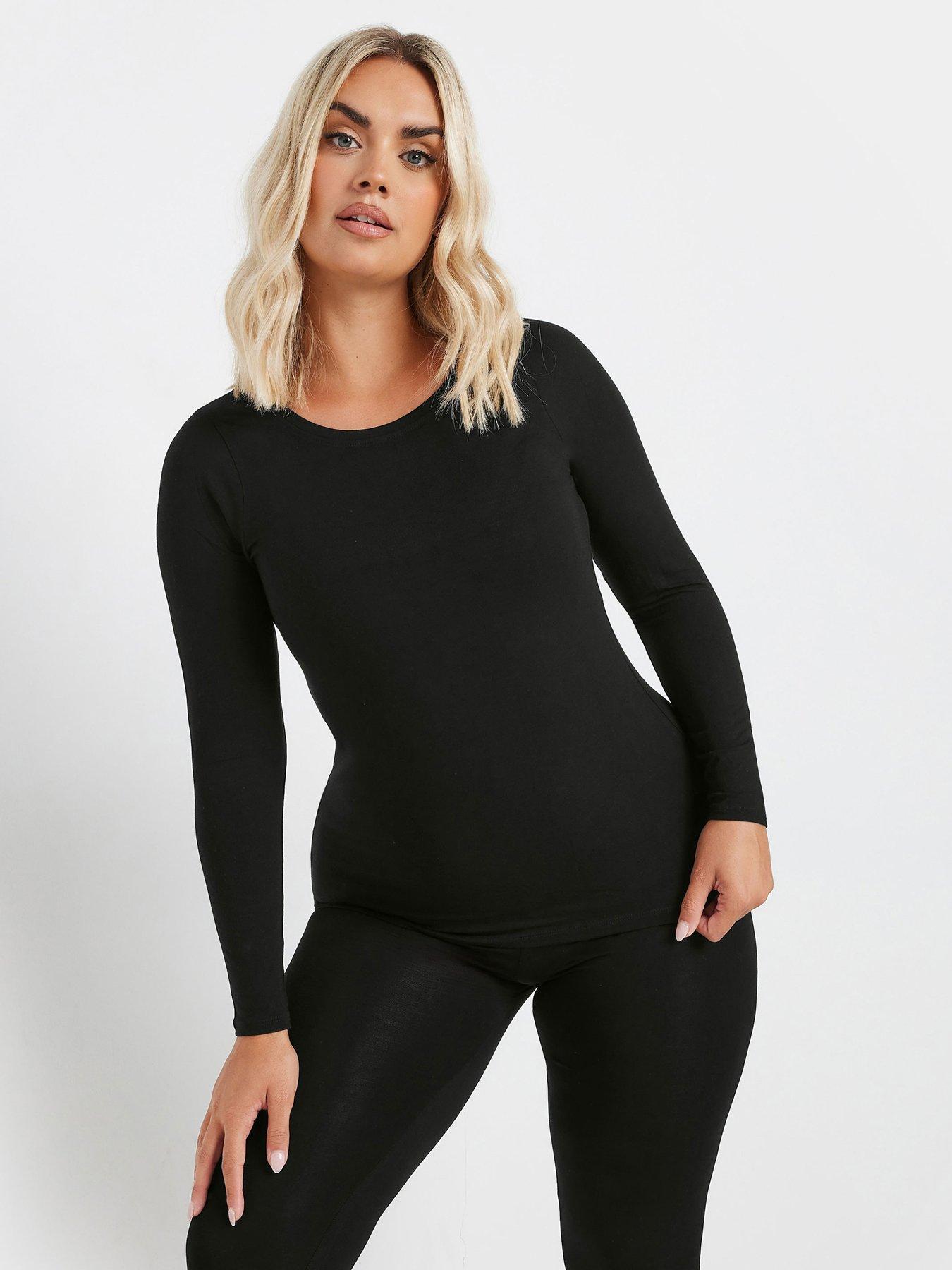 yours-curve-thermal-heat-long-sleeve-top-blackfront