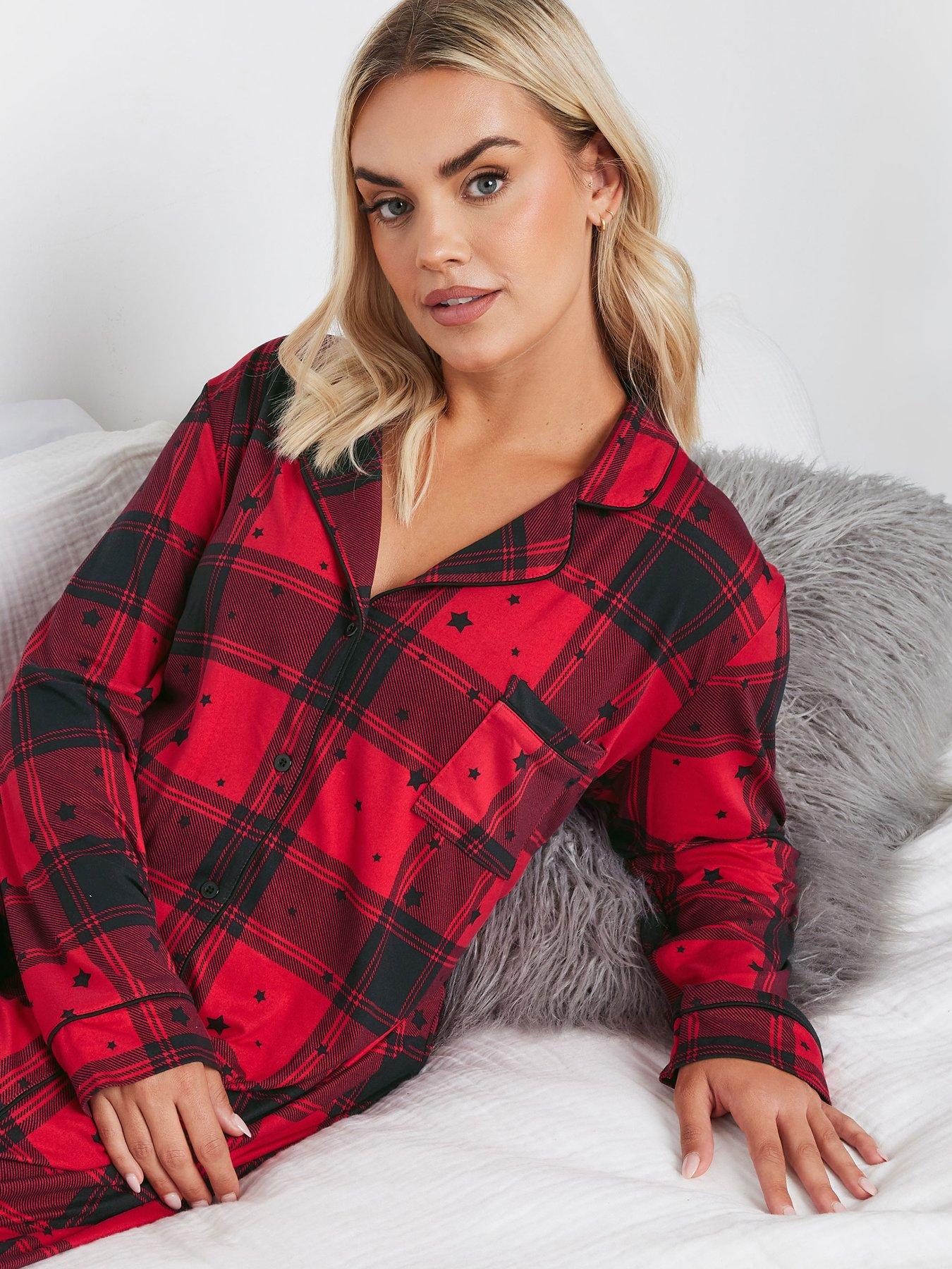 yours-curve-soft-touch-star-check-nightshirtoutfit