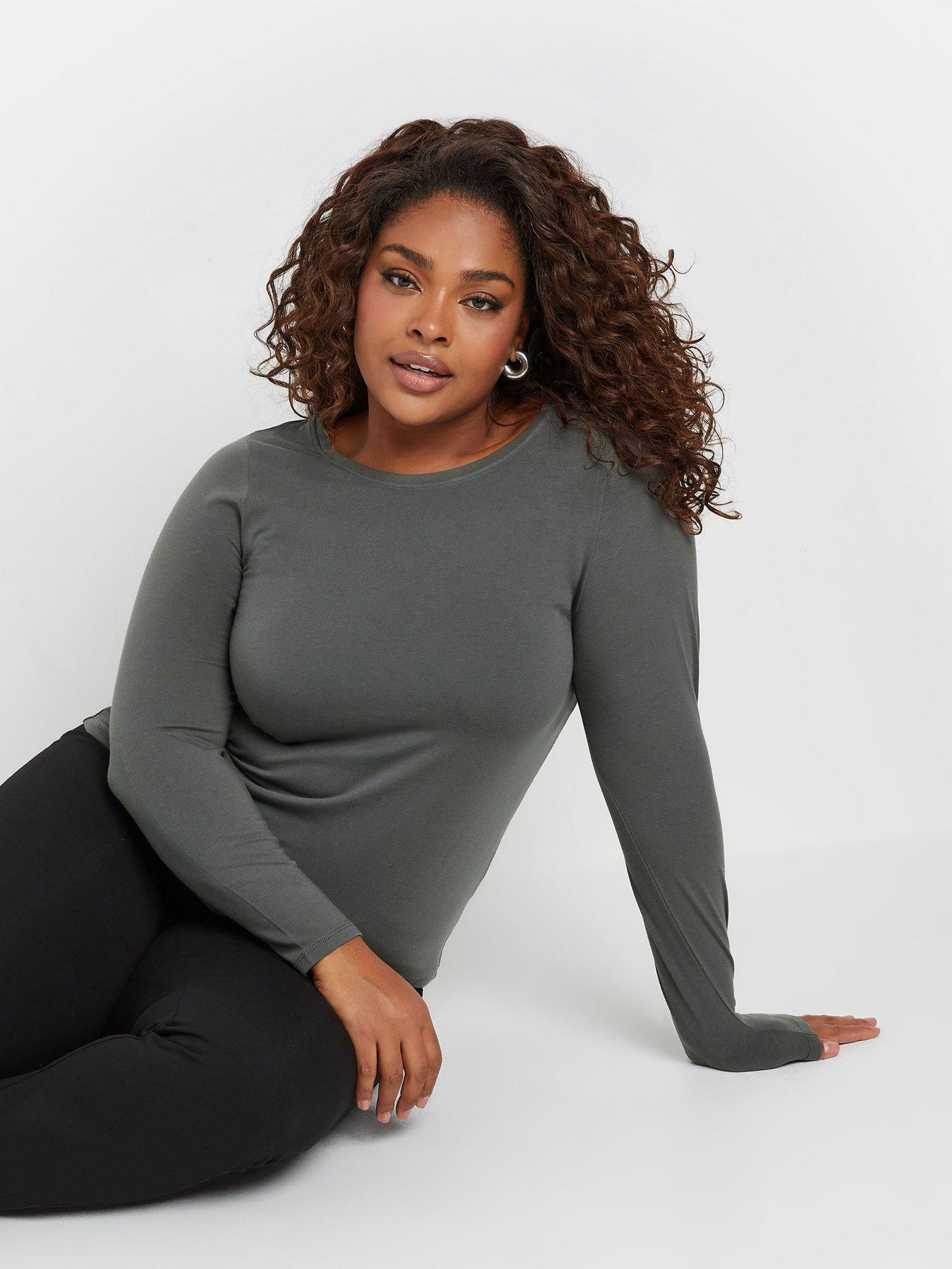 yours-curve-thermal-heat-long-sleeve-top-greyfront