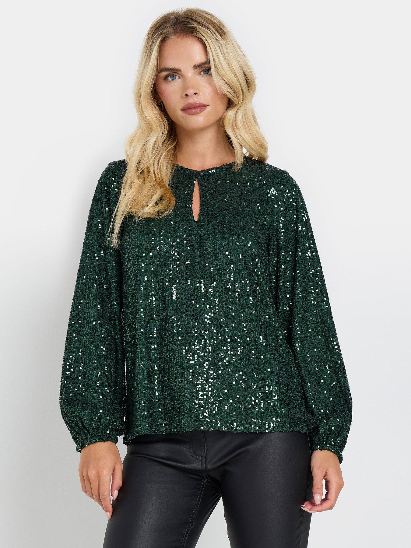 mco-petite-keyhole-sequin-long-sleeve-topback