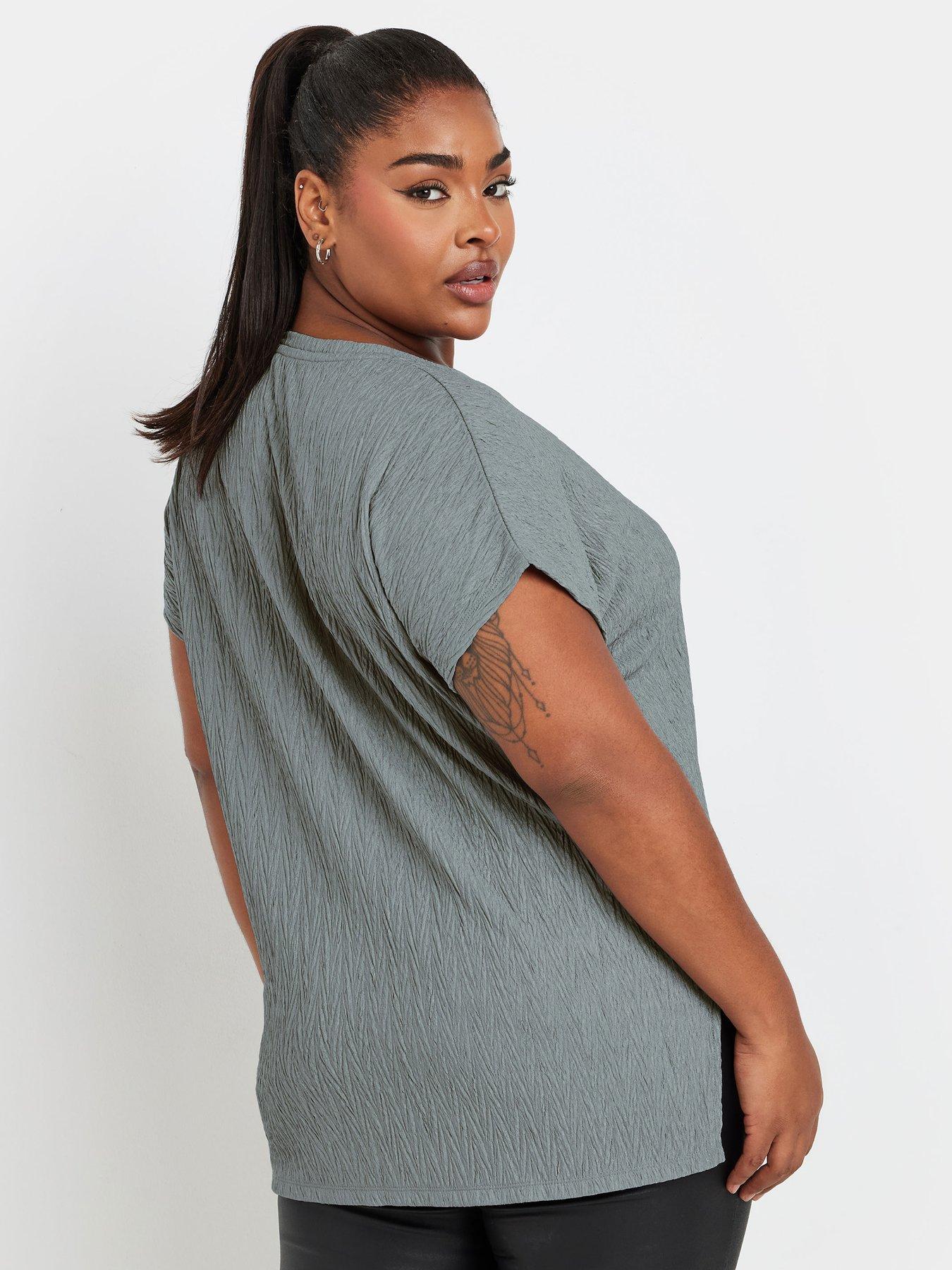 yours-curve-grown-on-sleeve-plisse-t-shirtstillFront