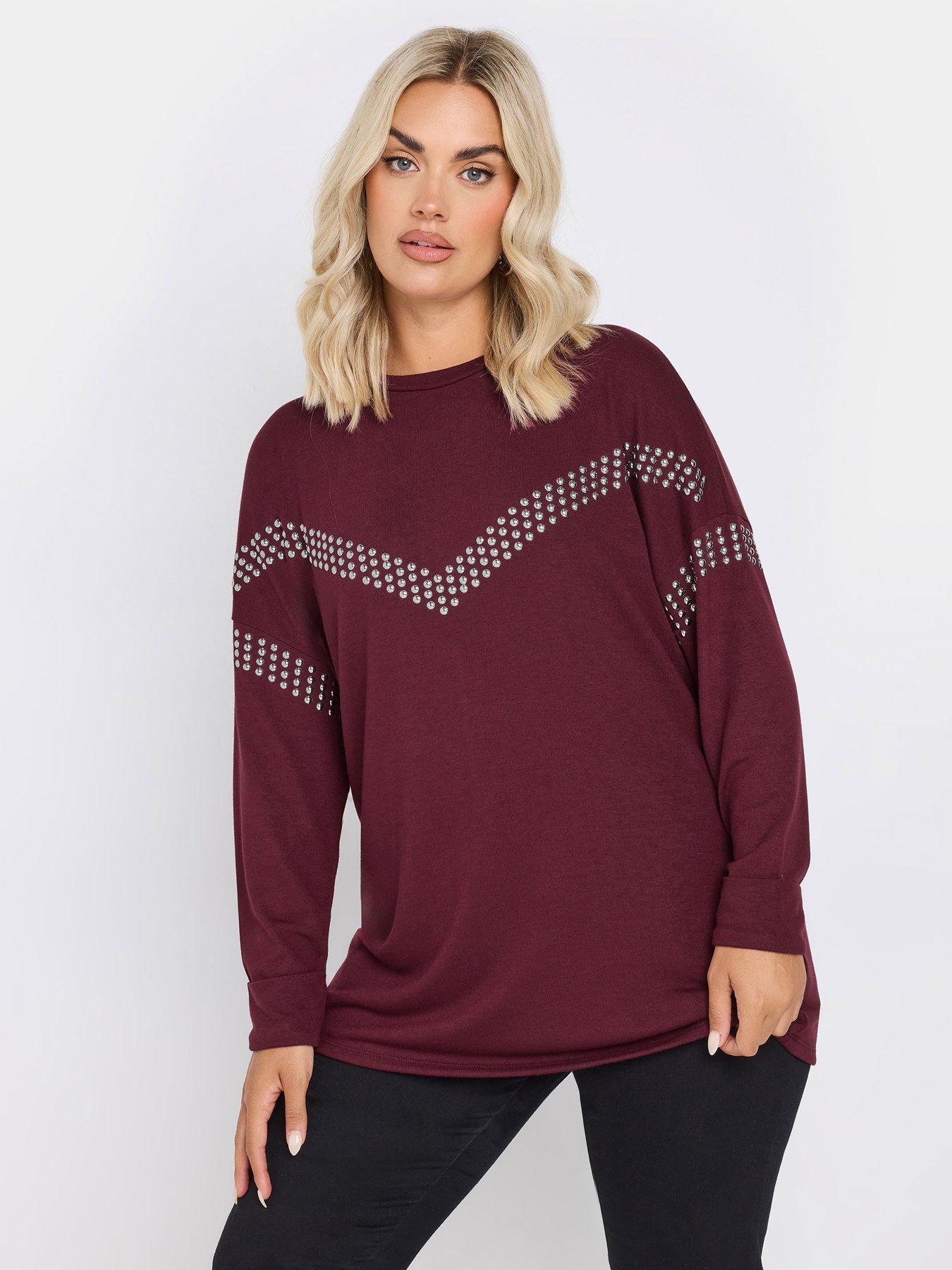 yours-curve-chevron-stud-jumperfront