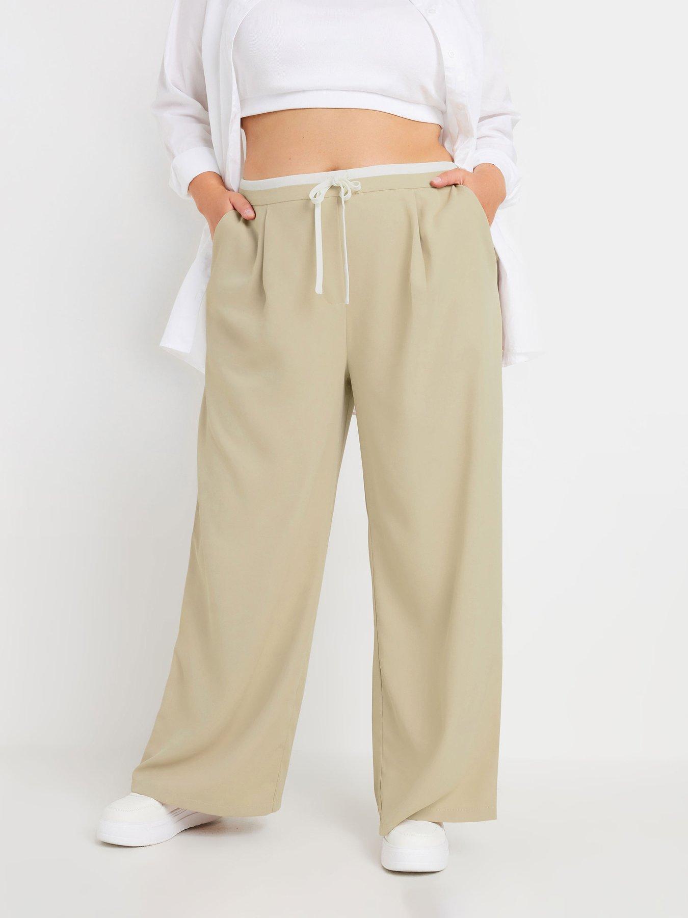 yours-curve-drawstring-contrast-waist-wide-leg-trousers-natural