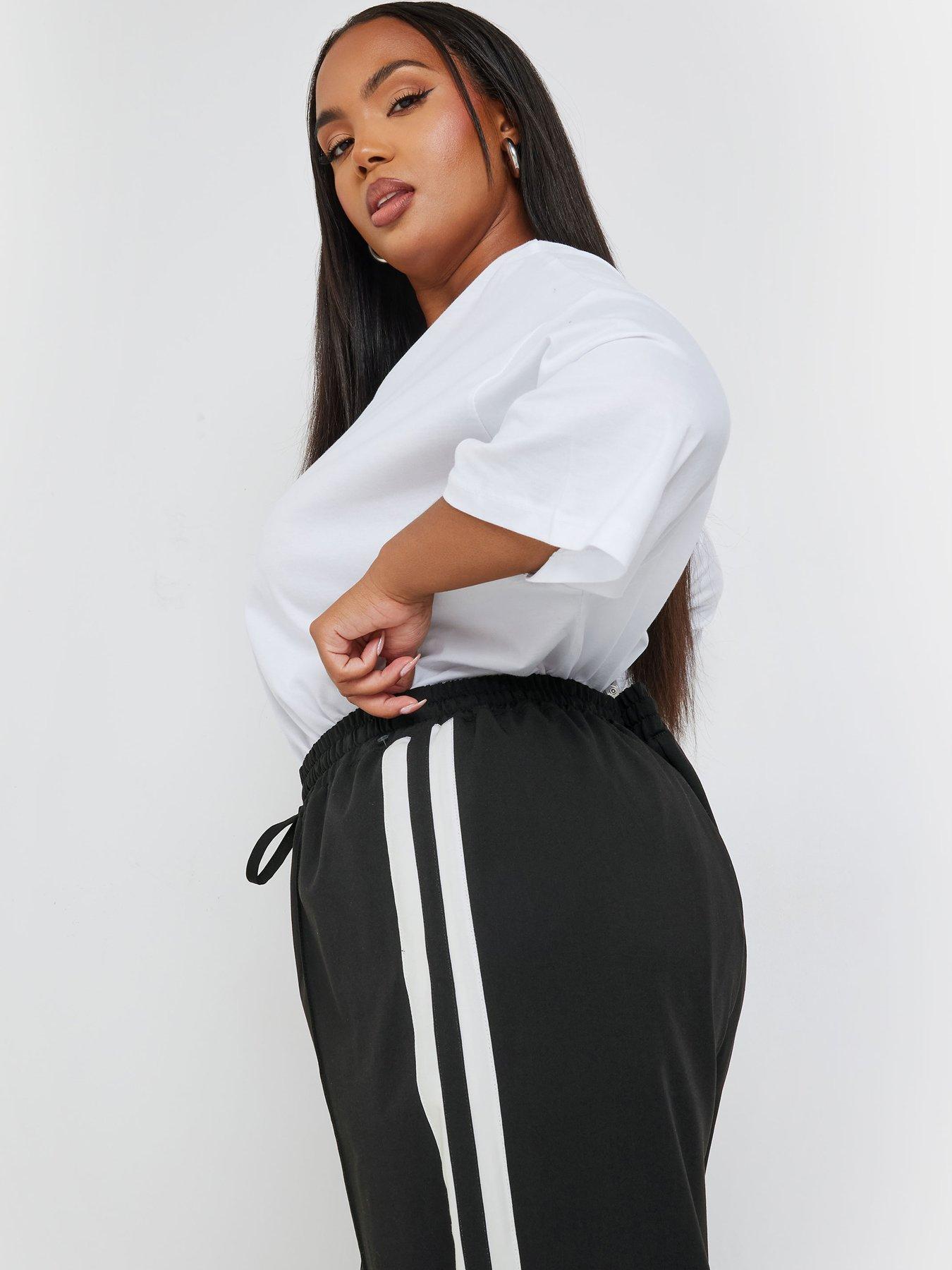 yours-curve-double-side-stripe-wide-leg-trouser-blackoutfit