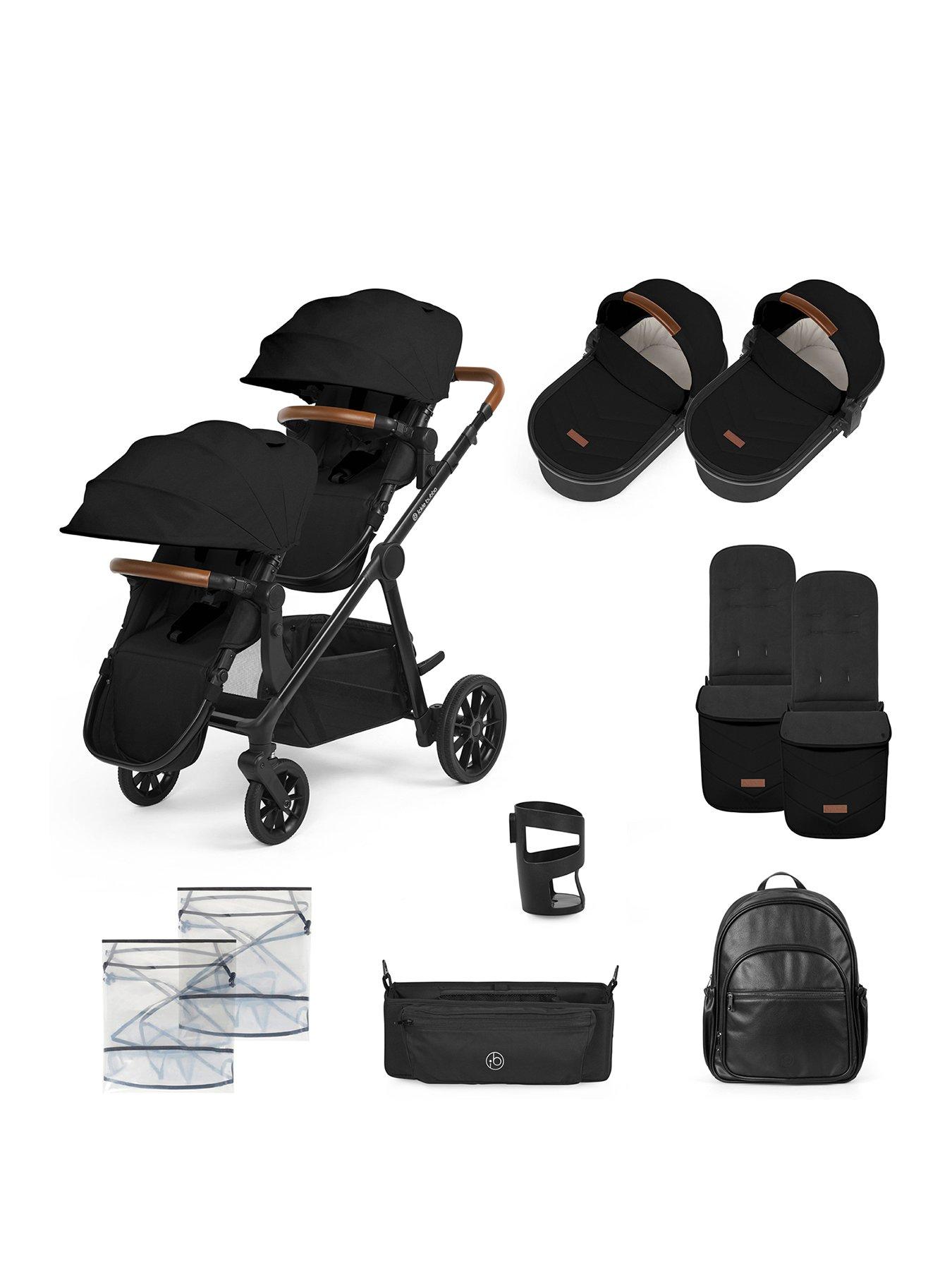 ickle-bubba-virgo-2-in-1-pushchair-twin-package-black-black-tan