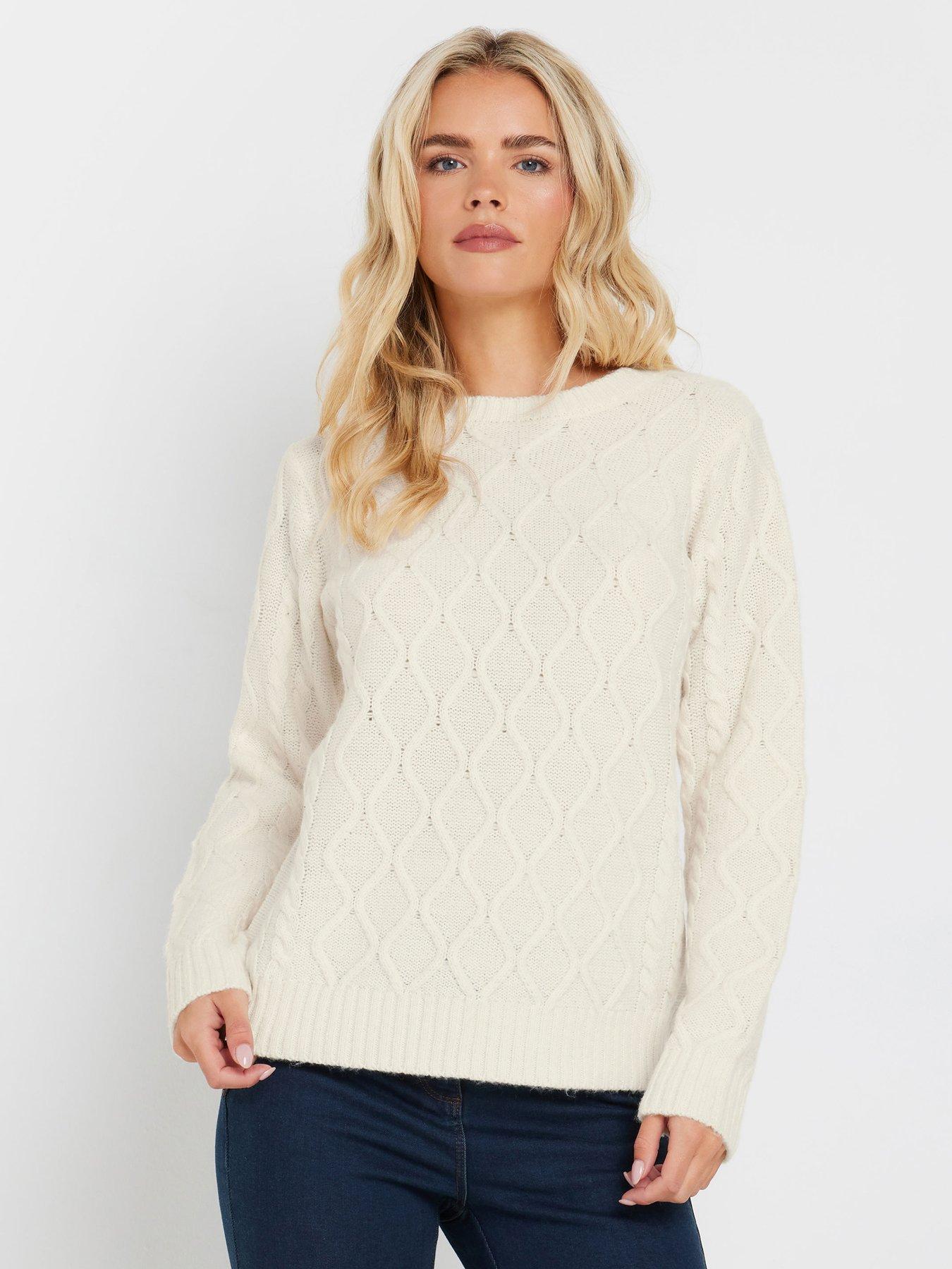 mco-petite-diamond-cable-knit-jumper-white