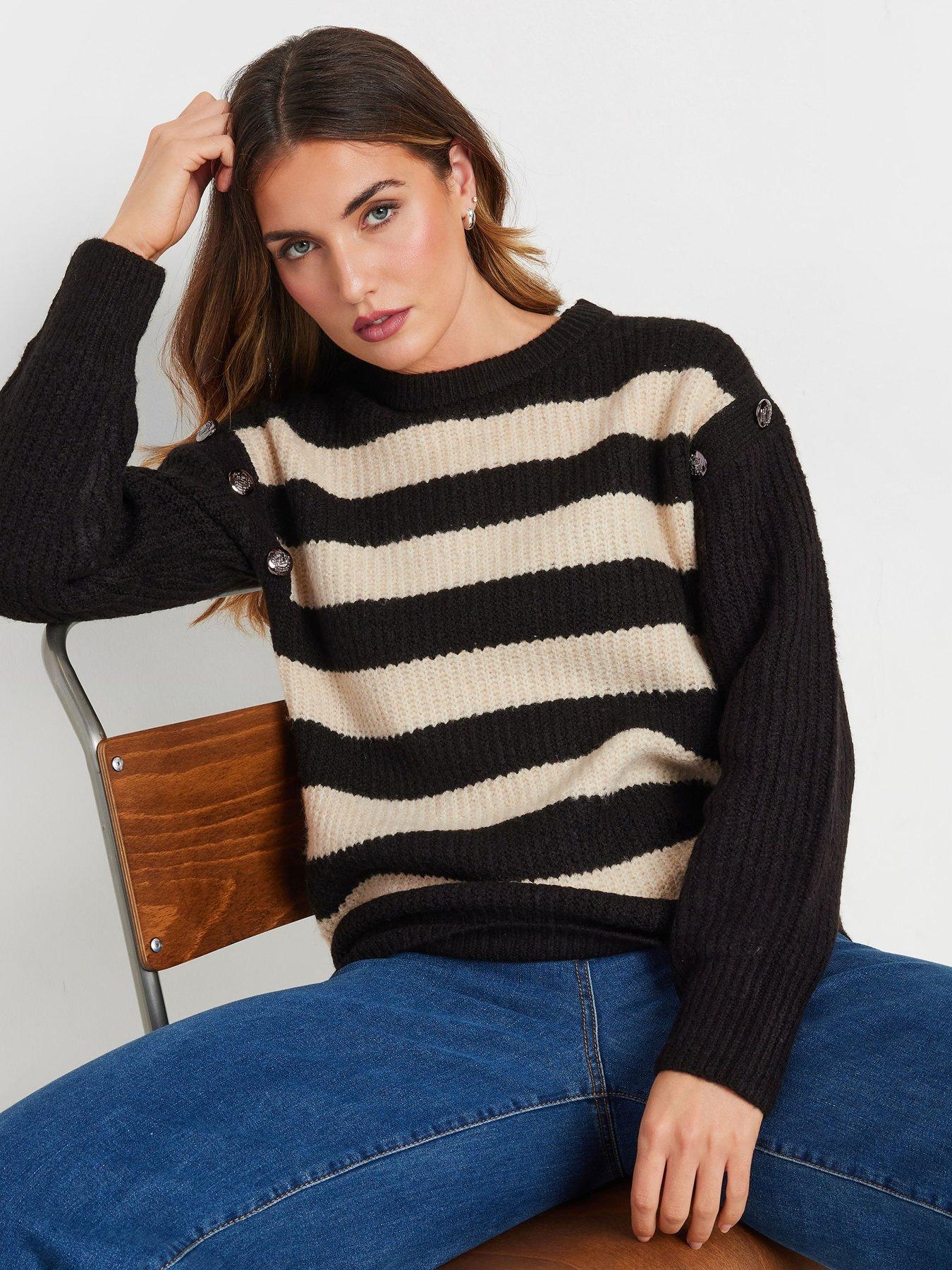 long-tall-sally-button-shoulder-cable-knit-jumper-black