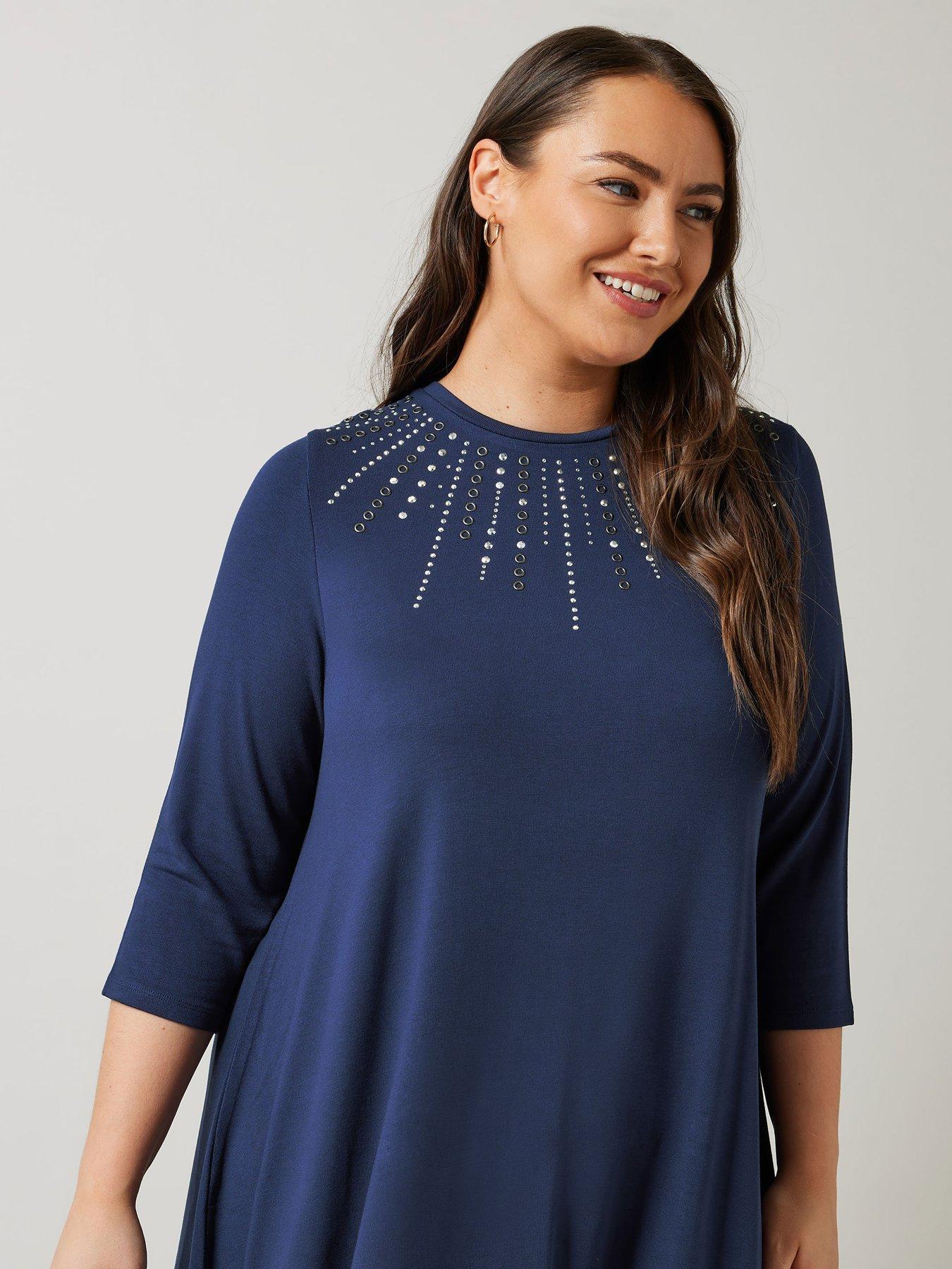 evans-34-sleeve-embellished-topoutfit