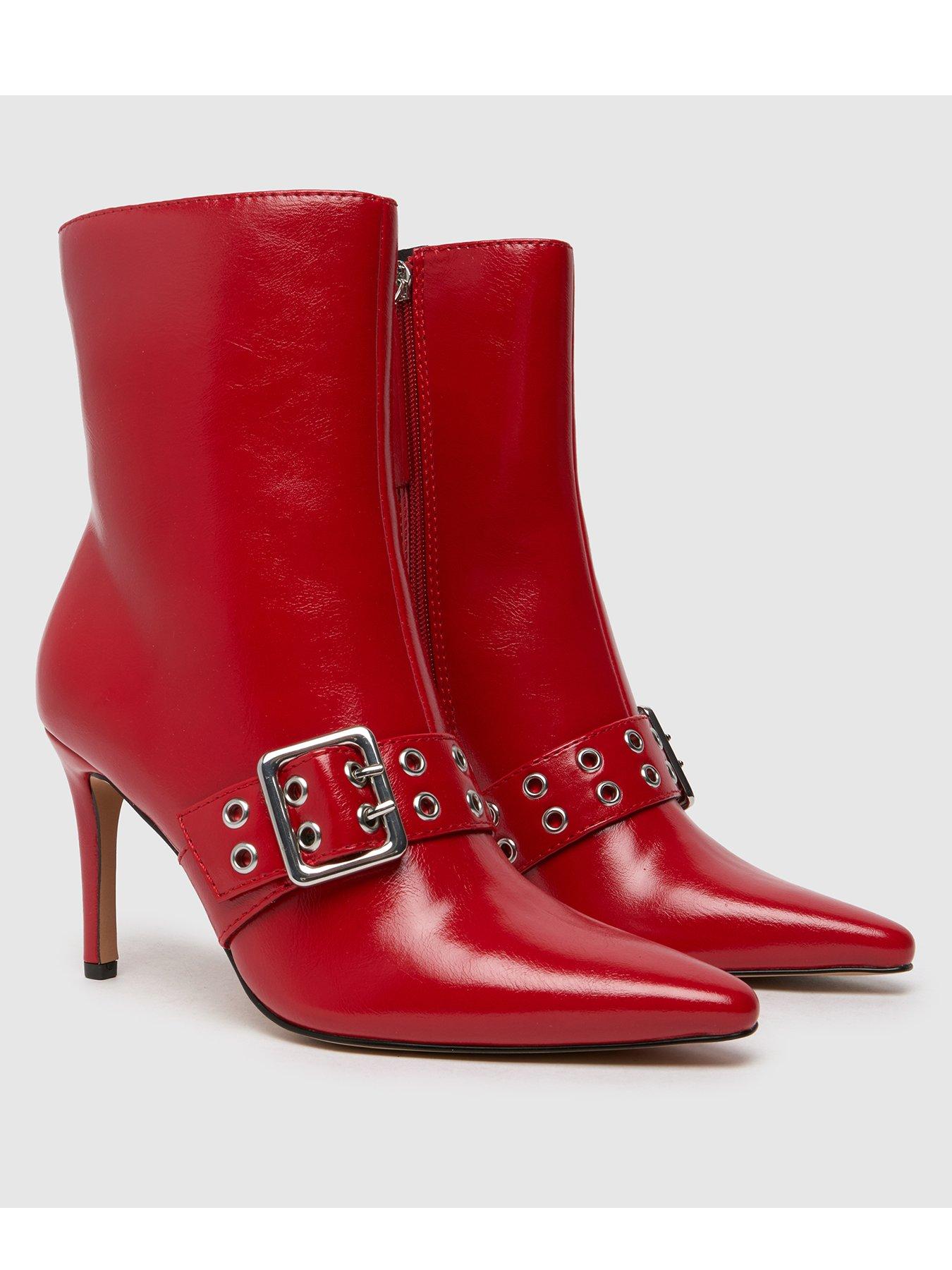 schuh-brogan-buckle-heeled-ankle-boot-redstillFront