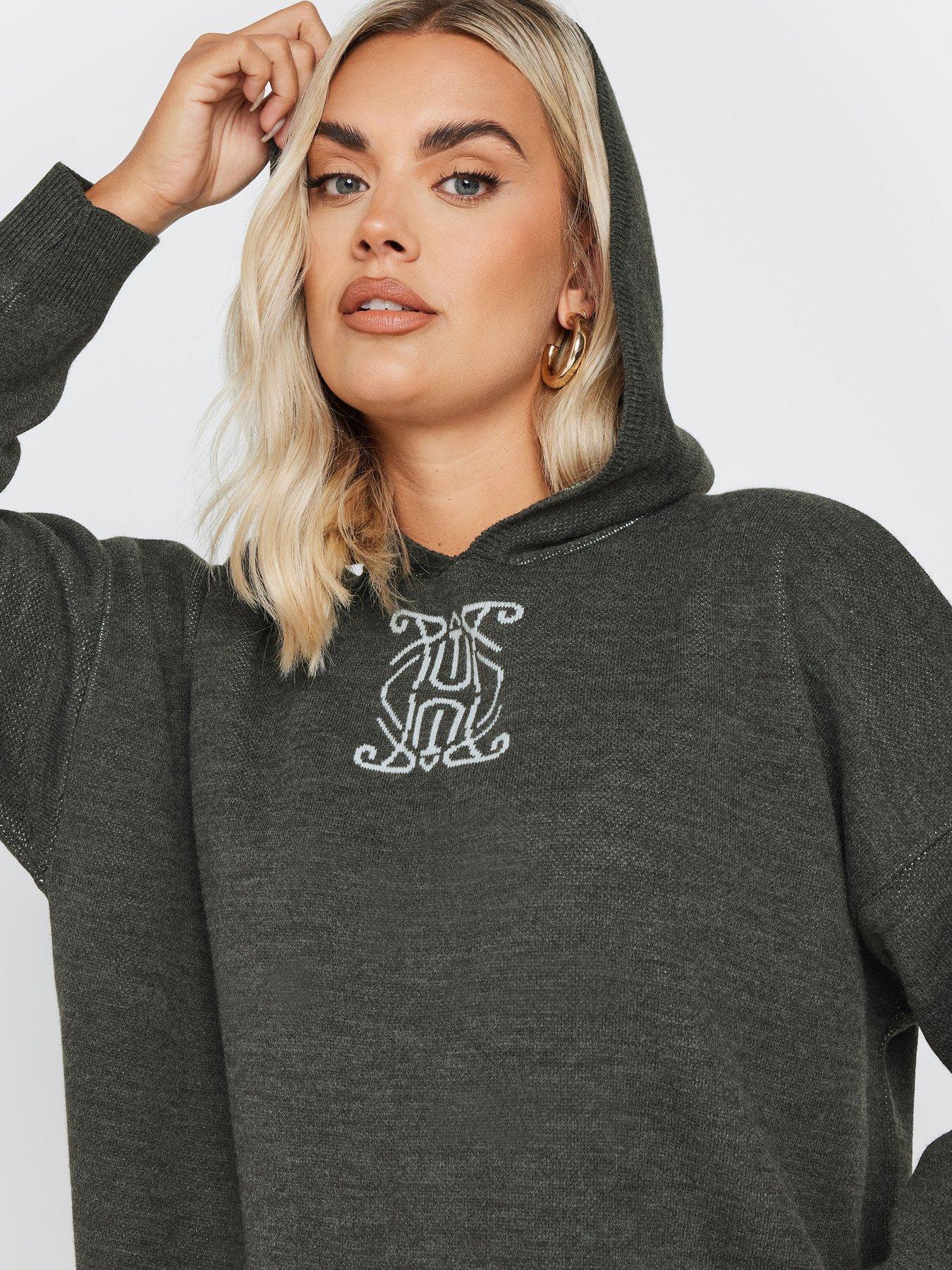 yours-curve-knitted-hoodie-greyoutfit