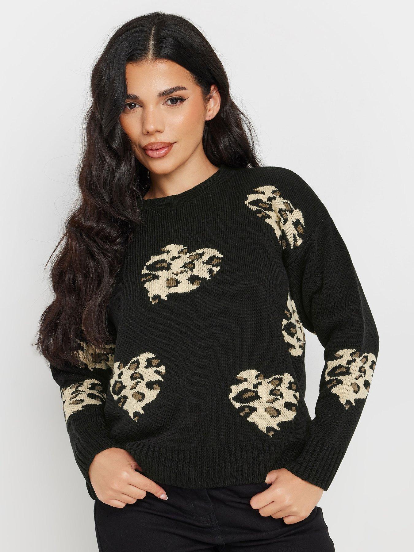 PixieGirl Petite Leopard Heart Jumper
