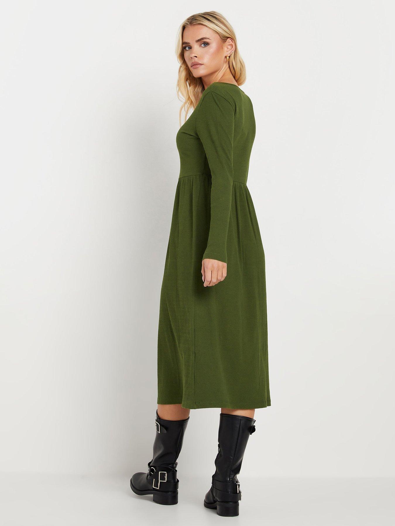 pixiegirl-petite-long-sleeve-rib-button-midi-dressstillFront