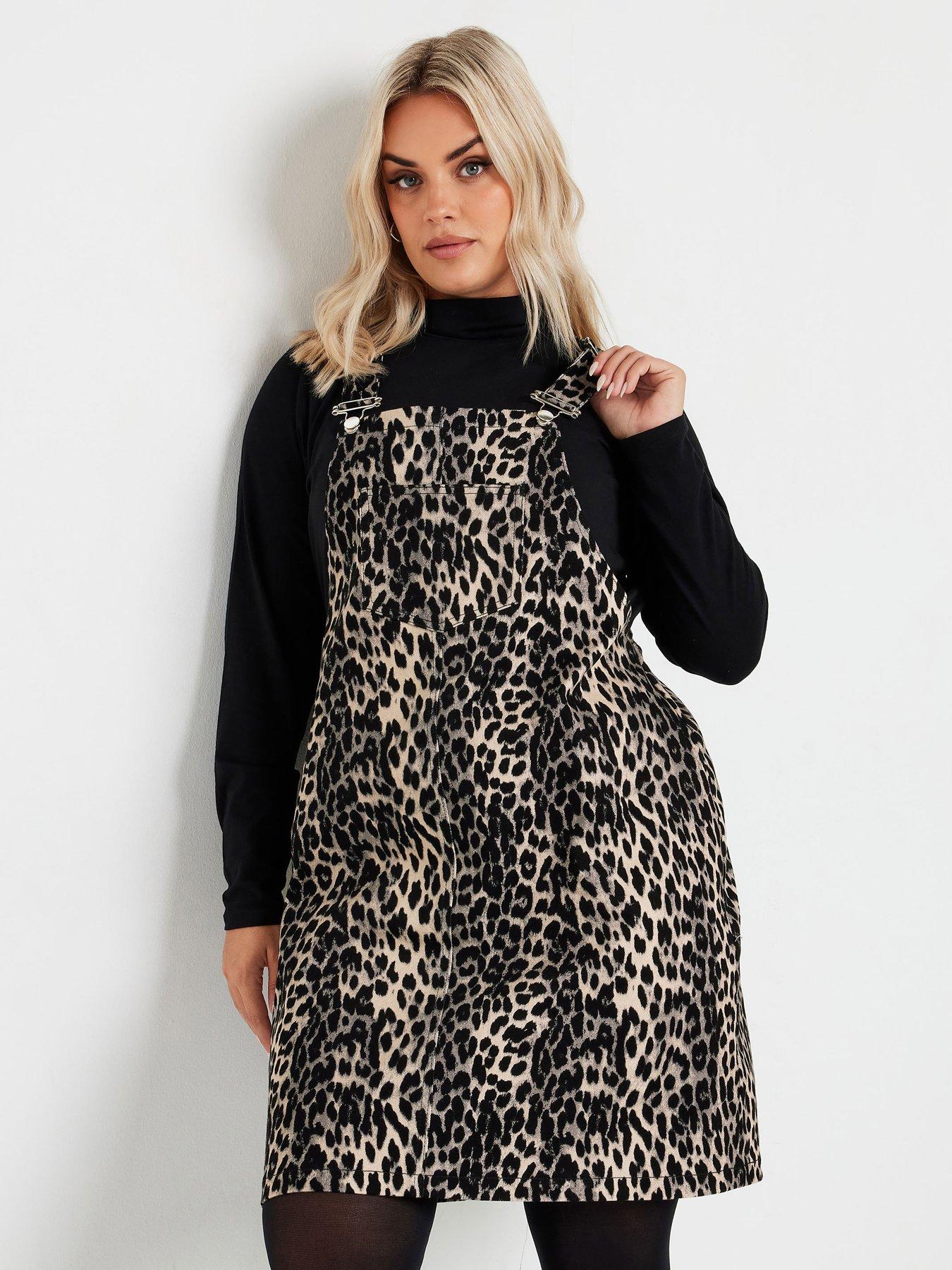 yours-curve-leopard-denim-pinafore-brown