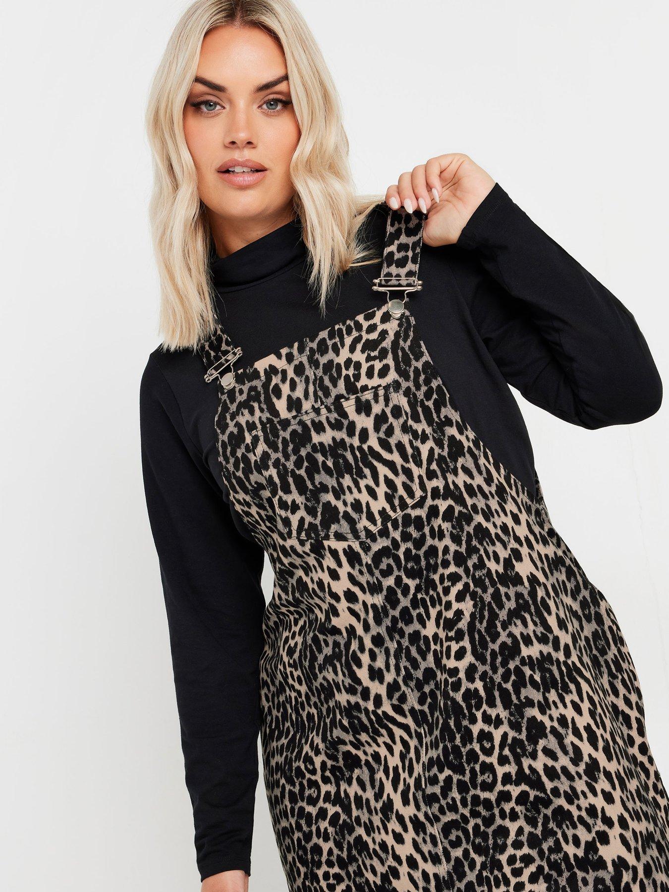 yours-curve-leopard-denim-pinafore-brownoutfit