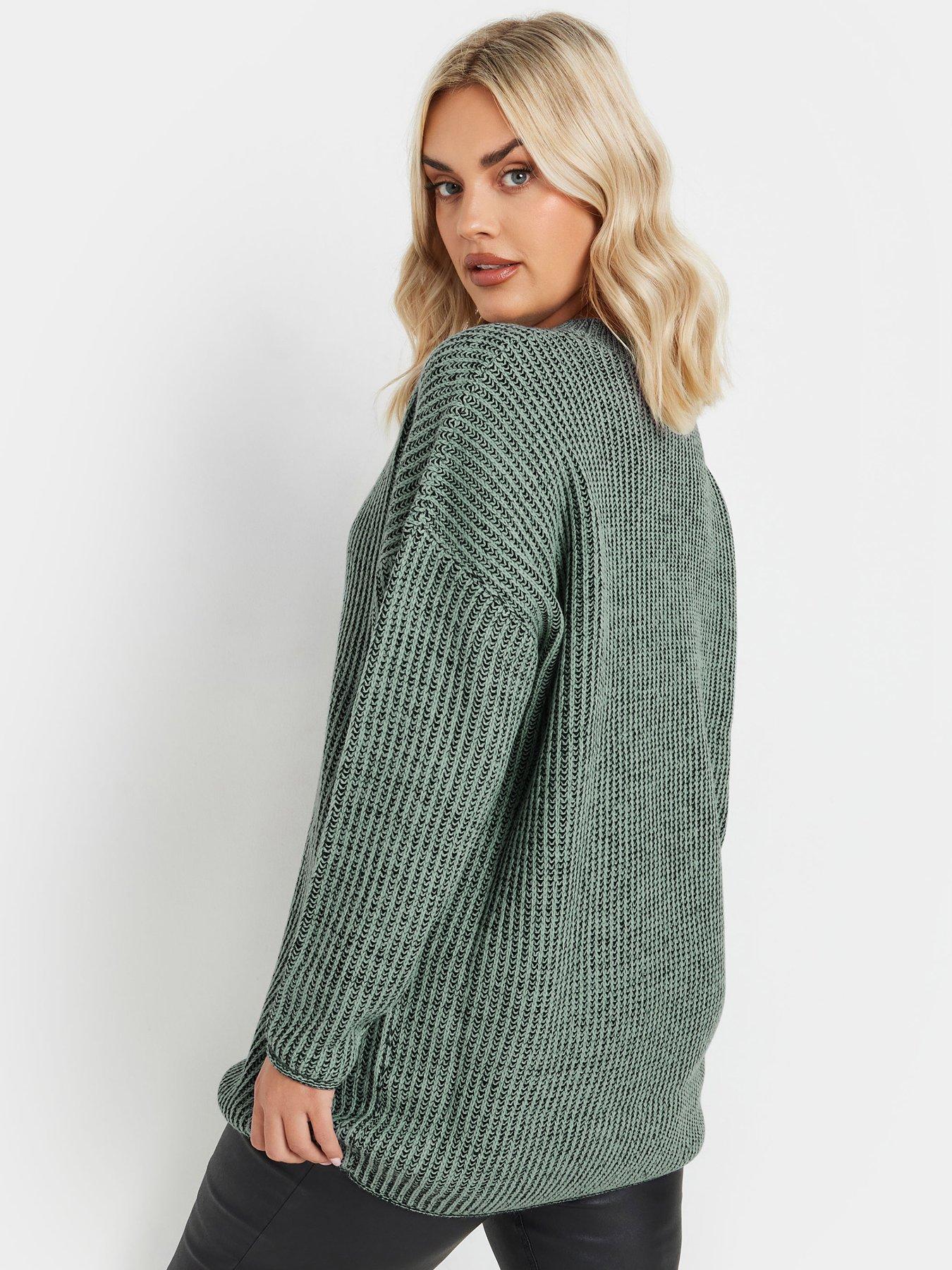 yours-curve-drop-shoulder-twist-jumper-bluestillFront