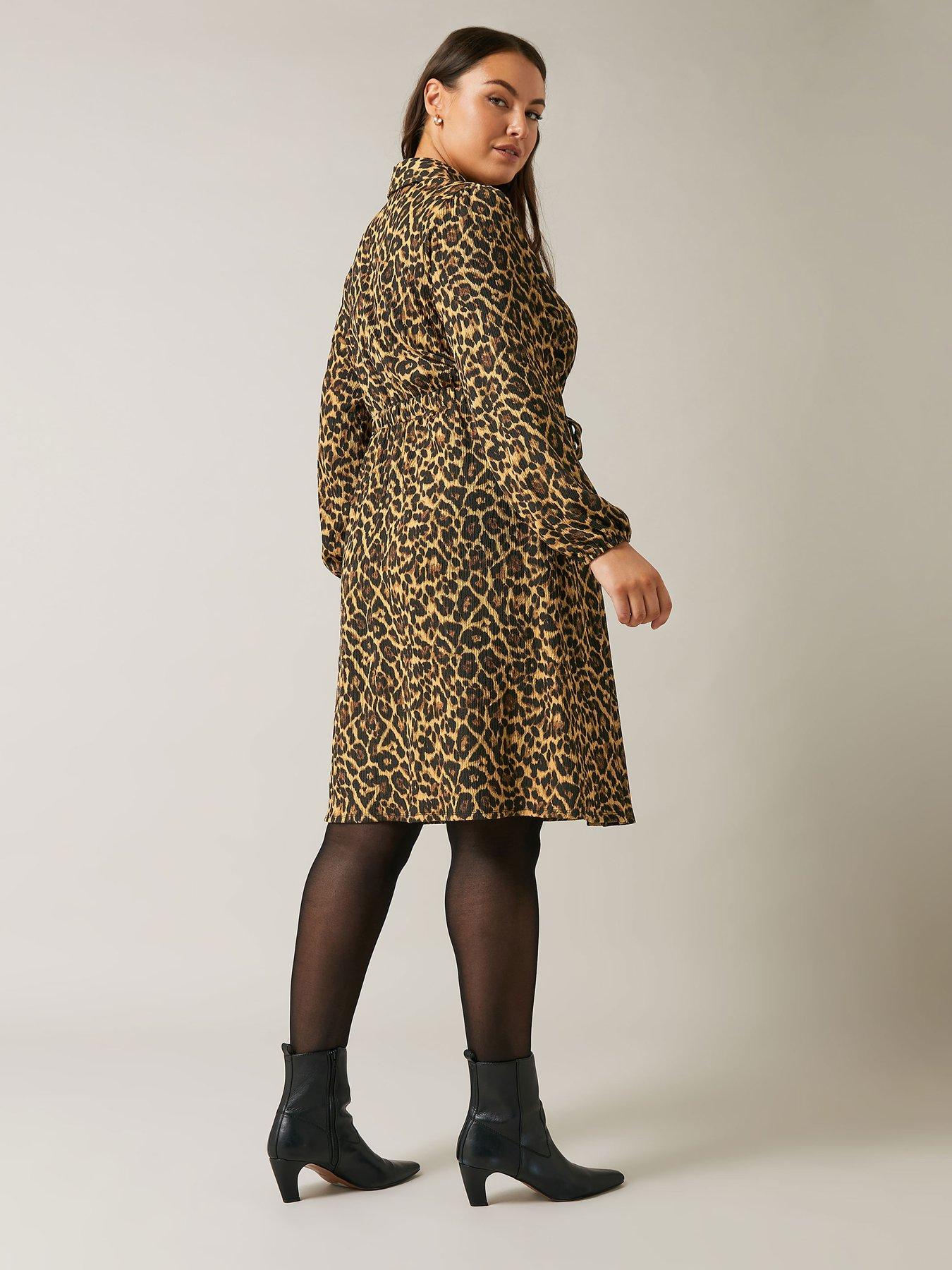 evans-long-sleeve-leopard-button-dress-brownstillFront