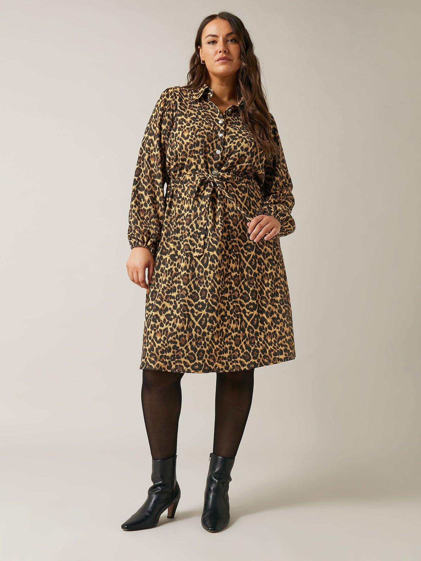 evans-long-sleeve-leopard-button-dress-brownback