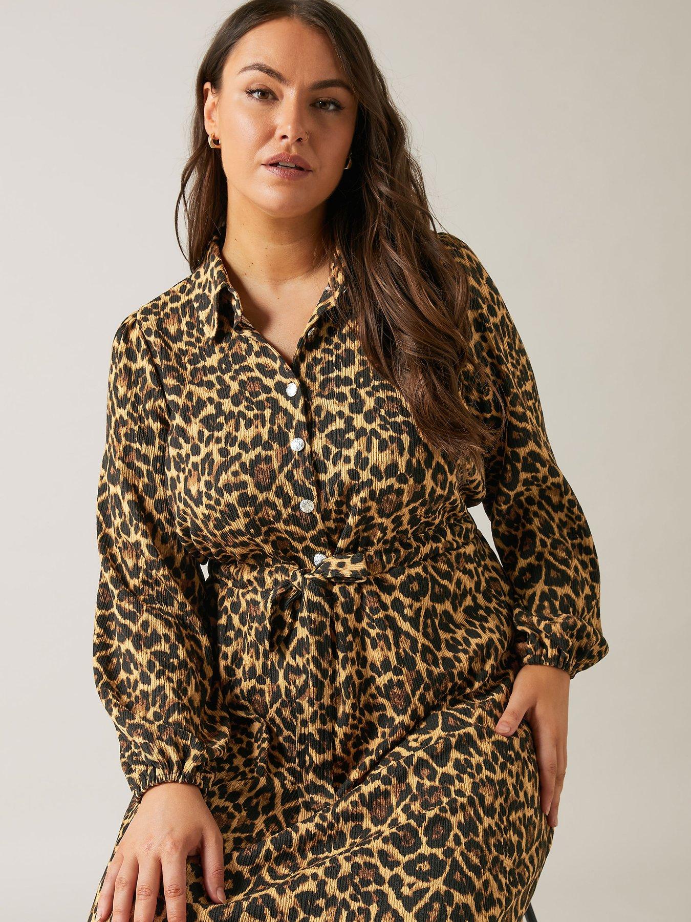 evans-long-sleeve-leopard-button-dress-brownoutfit